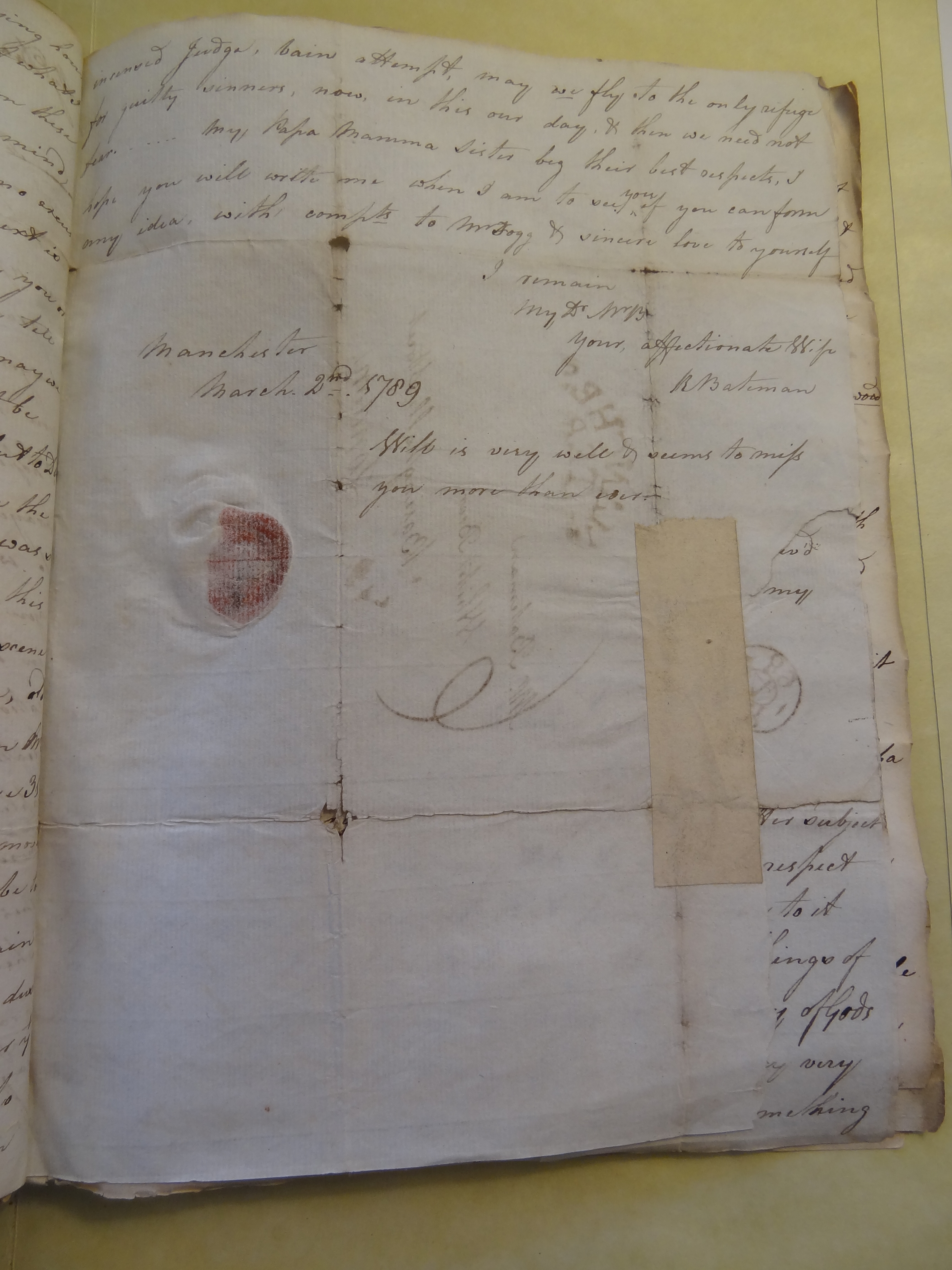 Image #3 of letter: Rebekah Bateman to Thomas Bateman, 2 March 1789