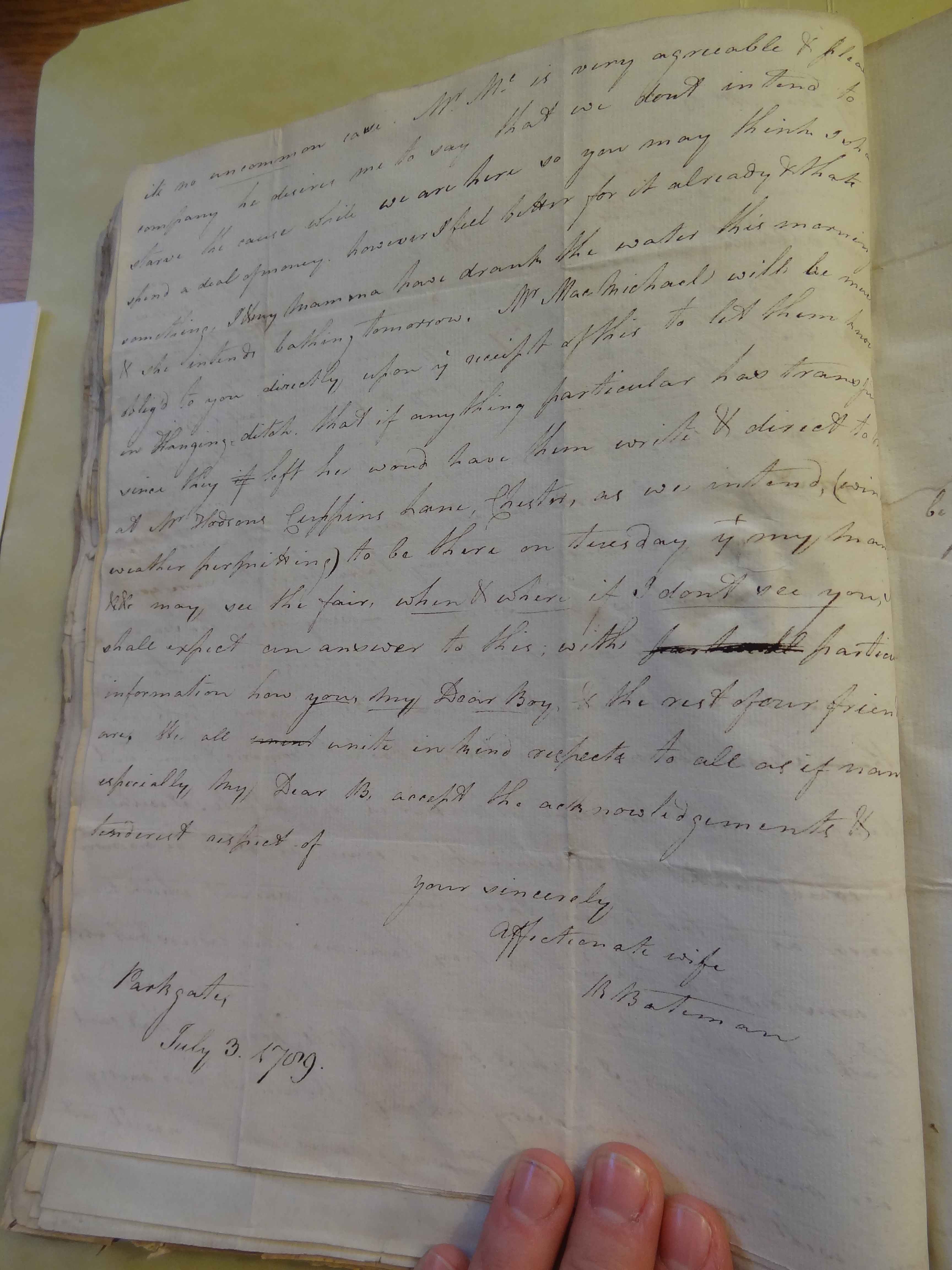 Image #2 of letter: Rebekah Bateman to Thomas Bateman, 3 July 1789