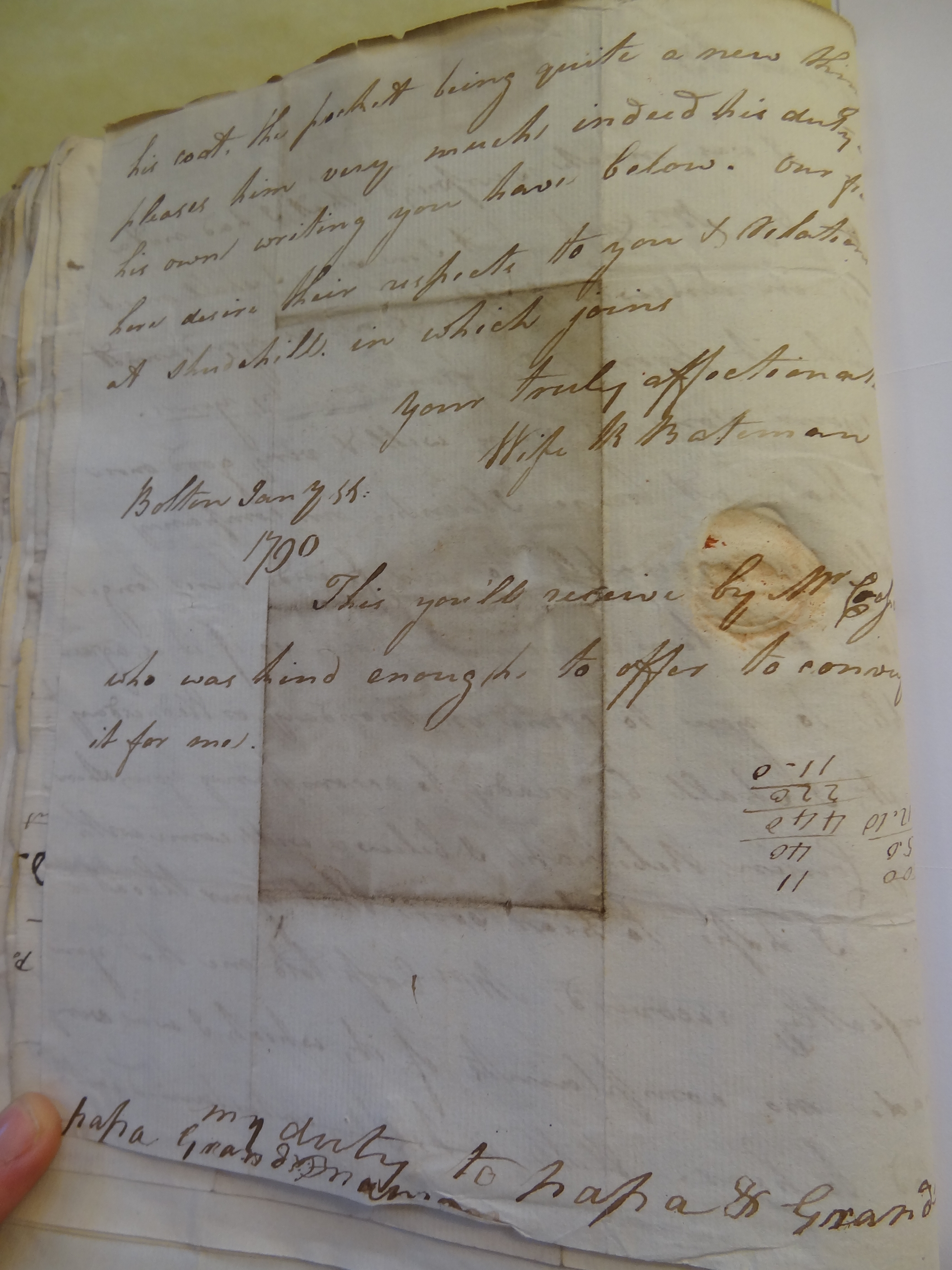 Image #2 of letter: Rebekah Bateman to Thomas Bateman, 11 January 1790
