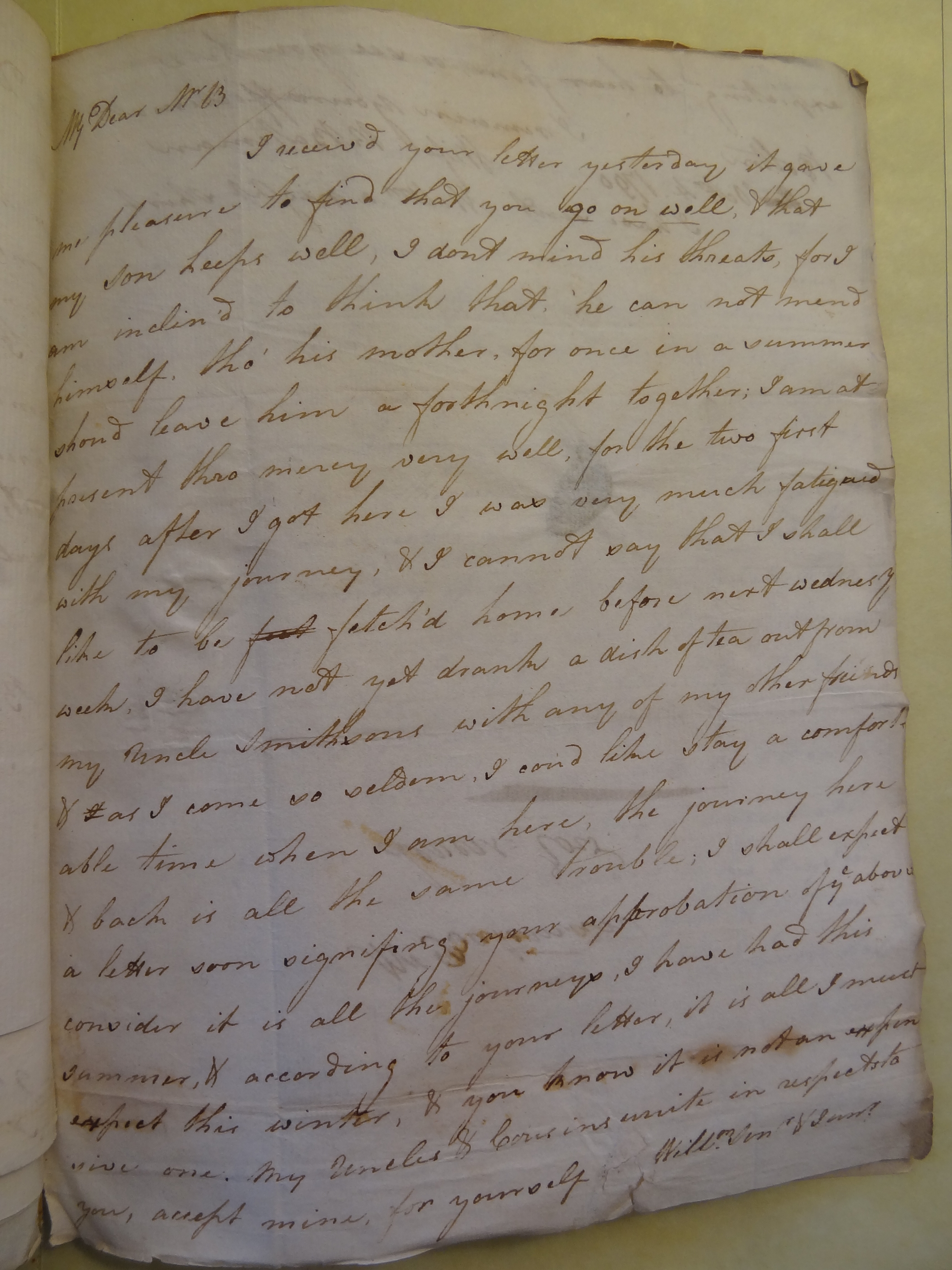 Image #1 of letter: Rebekah Bateman to Thomas Bateman, 4 October 1790