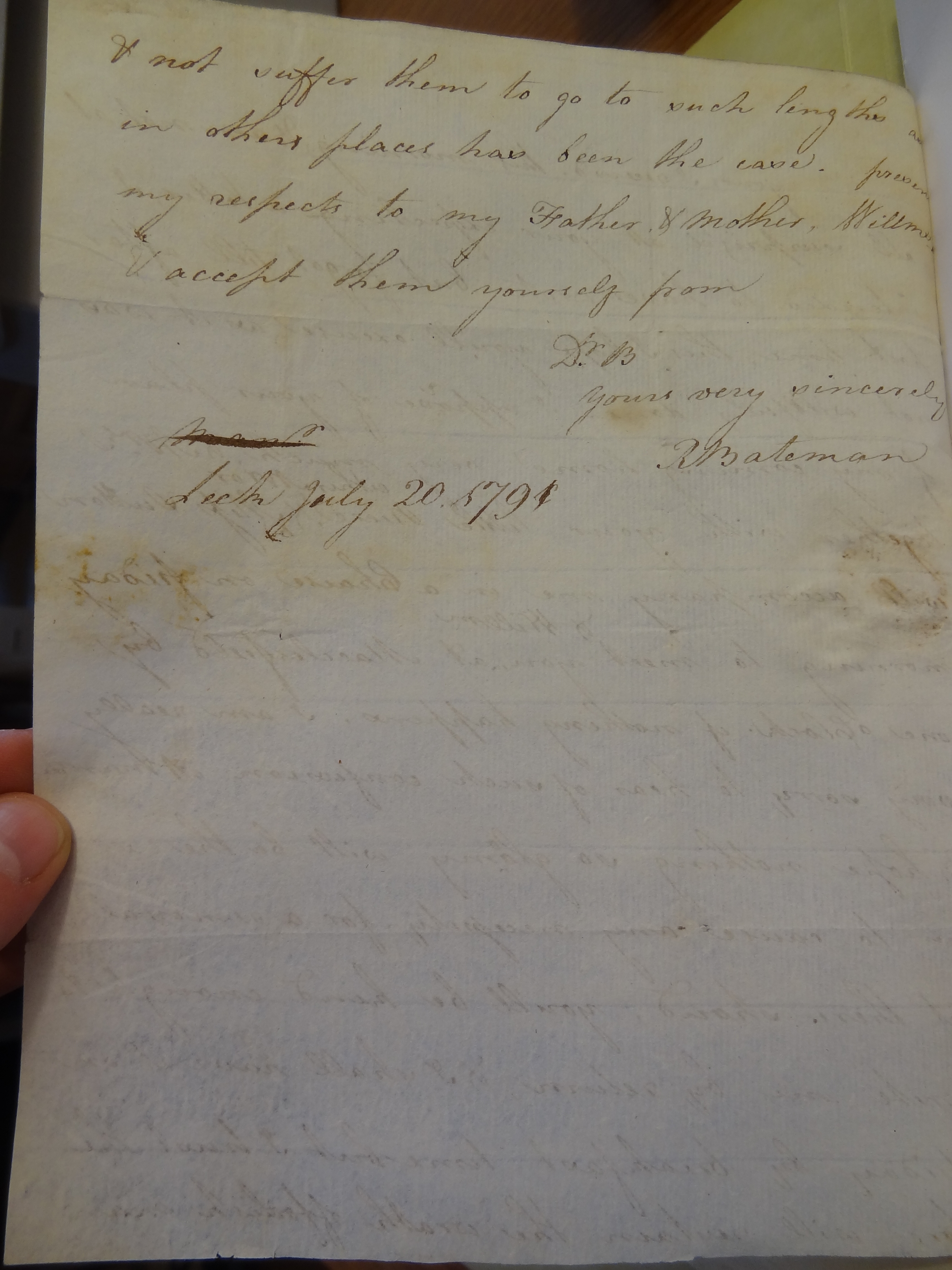 Image #2 of letter: Rebekah Bateman to Thomas Bateman, 20 July 1791