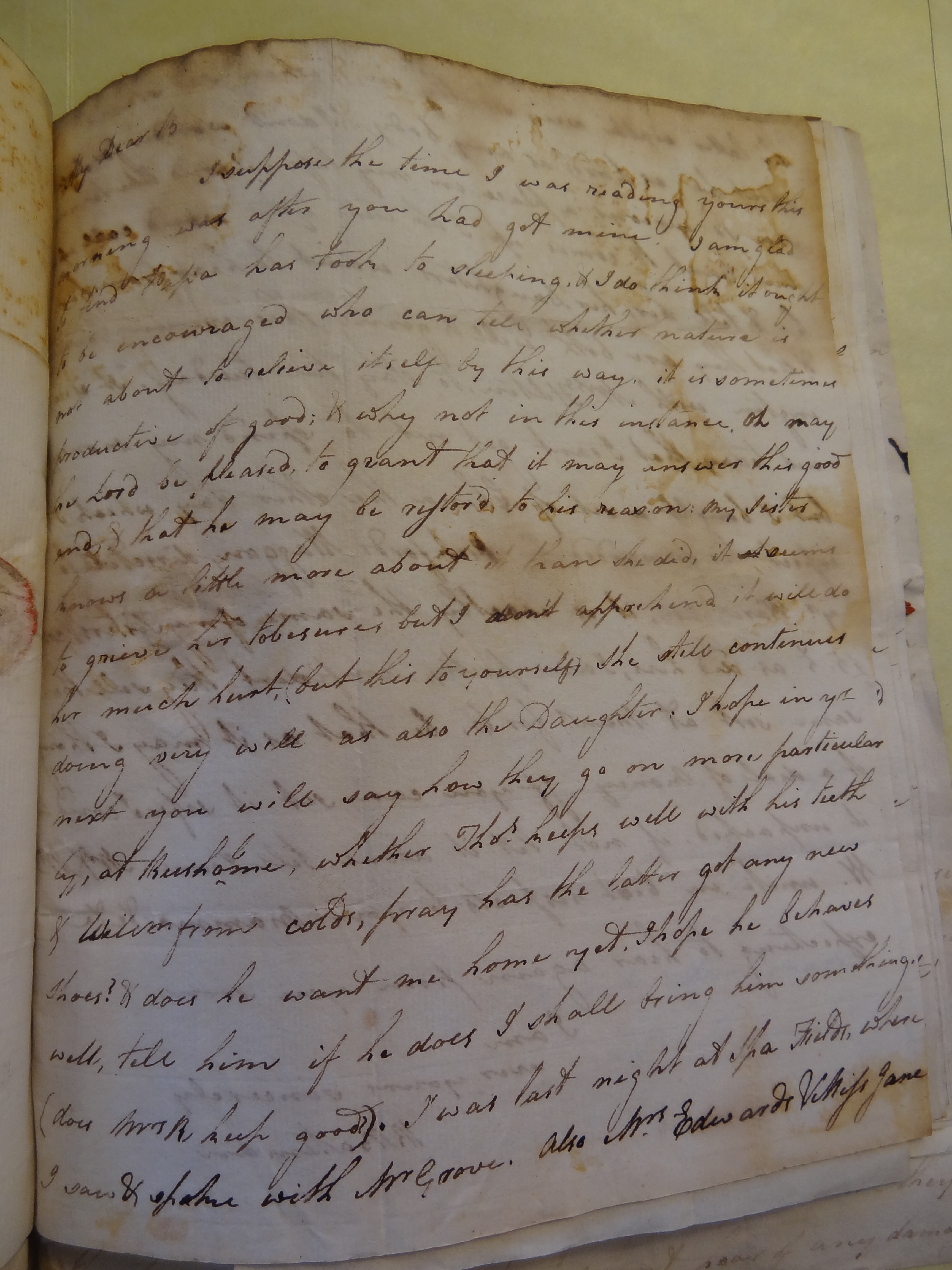 Image #1 of letter: Rebekah Bateman to Thomas Bateman, 18 August 1792
