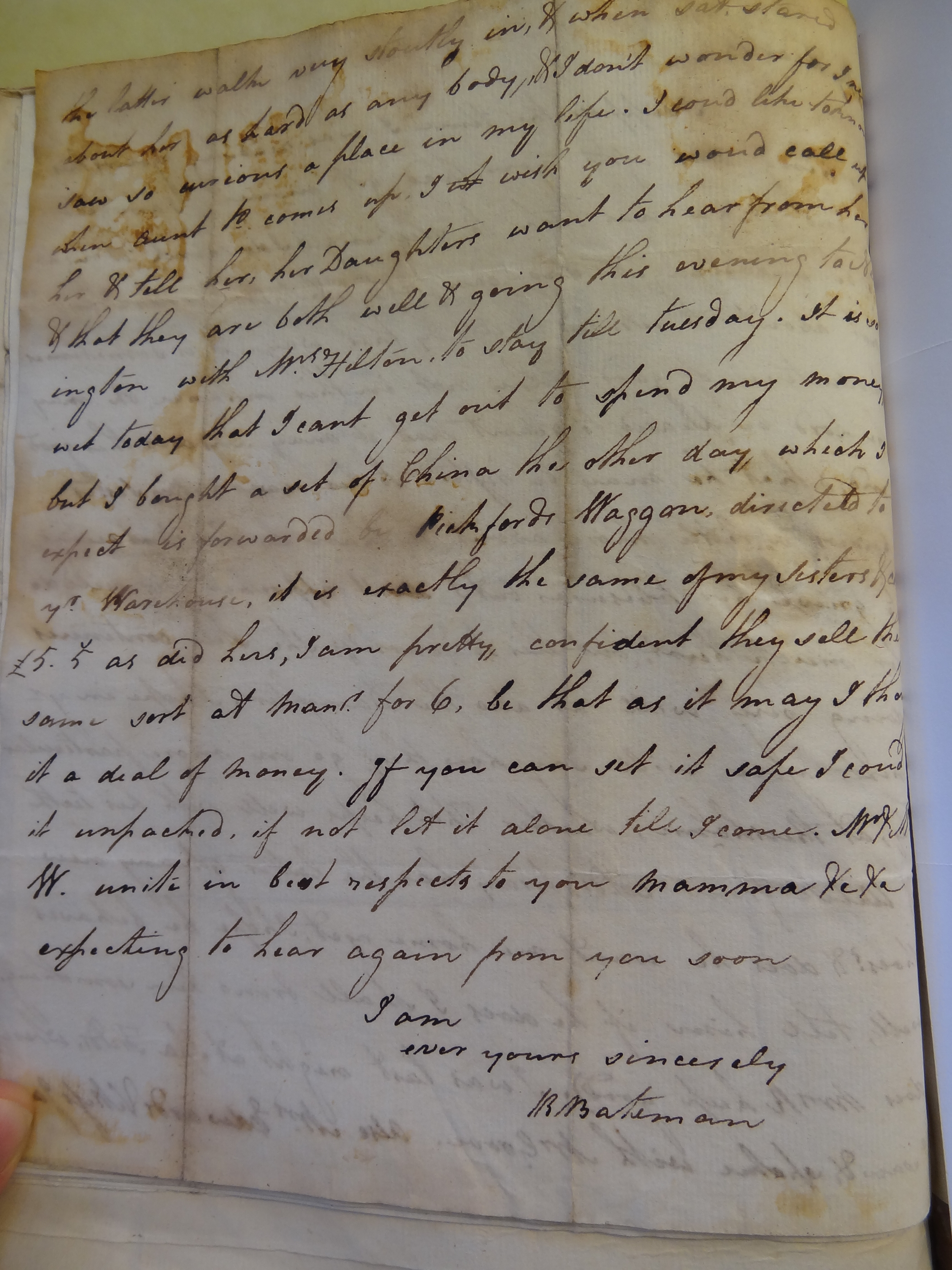 Image #2 of letter: Rebekah Bateman to Thomas Bateman, 18 August 1792