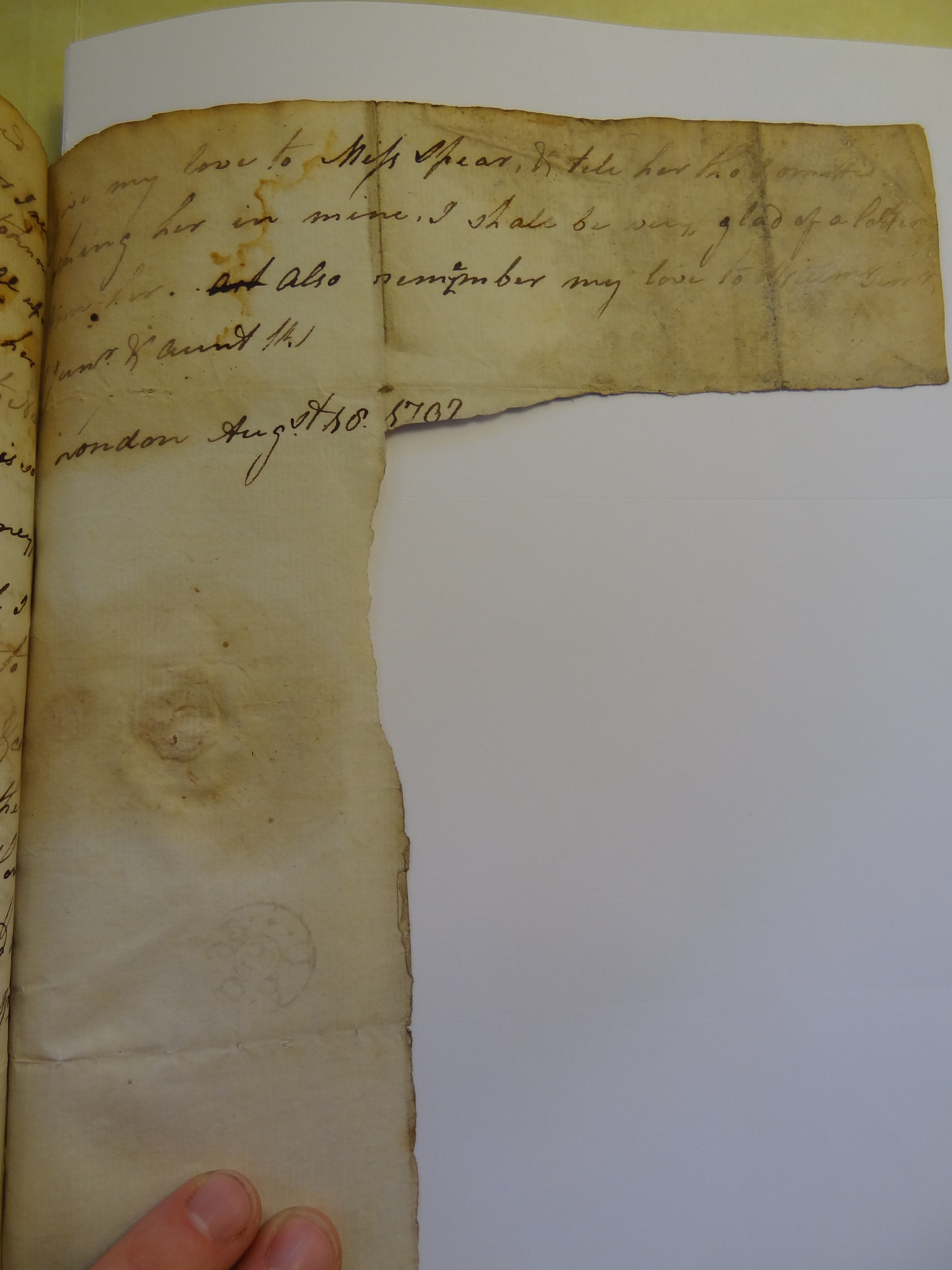 Image #3 of letter: Rebekah Bateman to Thomas Bateman, 18 August 1792