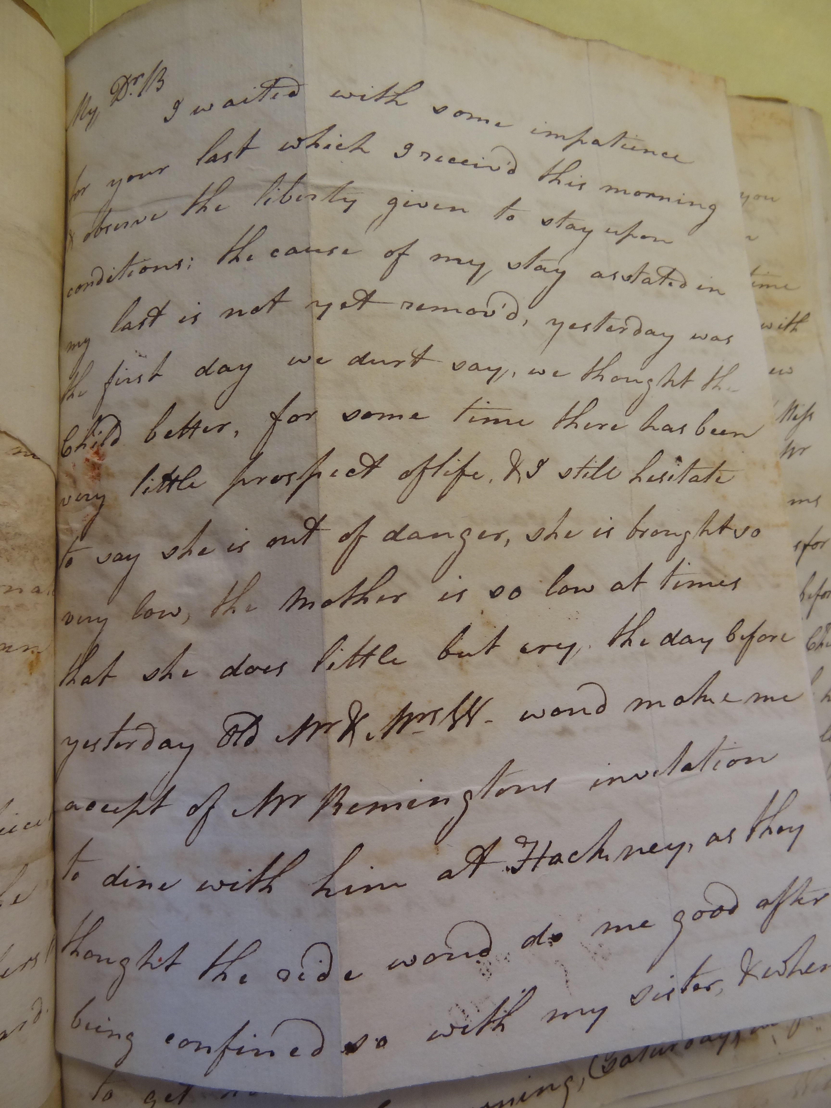 Image #1 of letter: Rebekah Bateman to Thomas Bateman, 30 August 1792