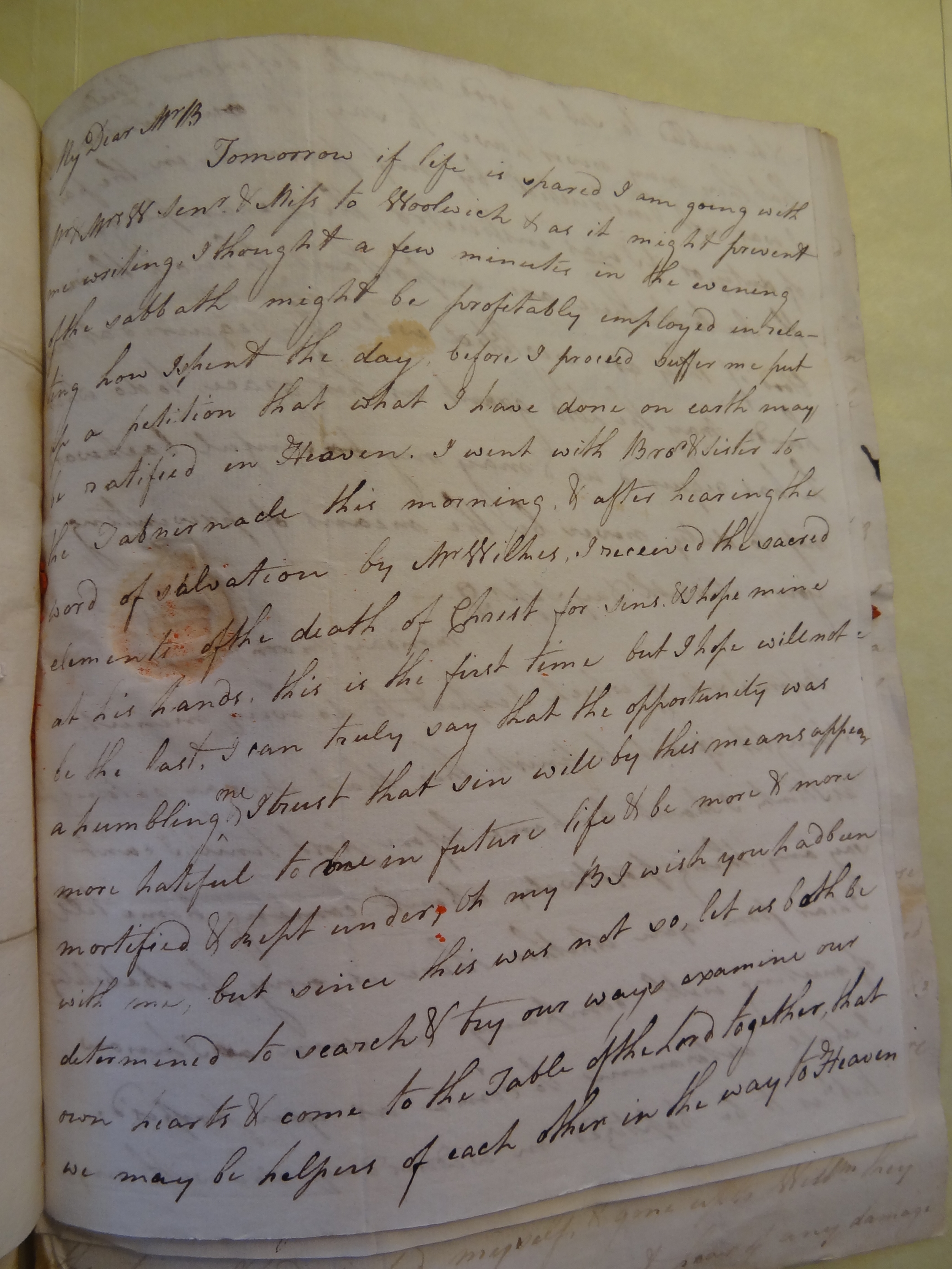 Image #1 of letter: Rebekah Bateman to Thomas Bateman, 10 September 1792