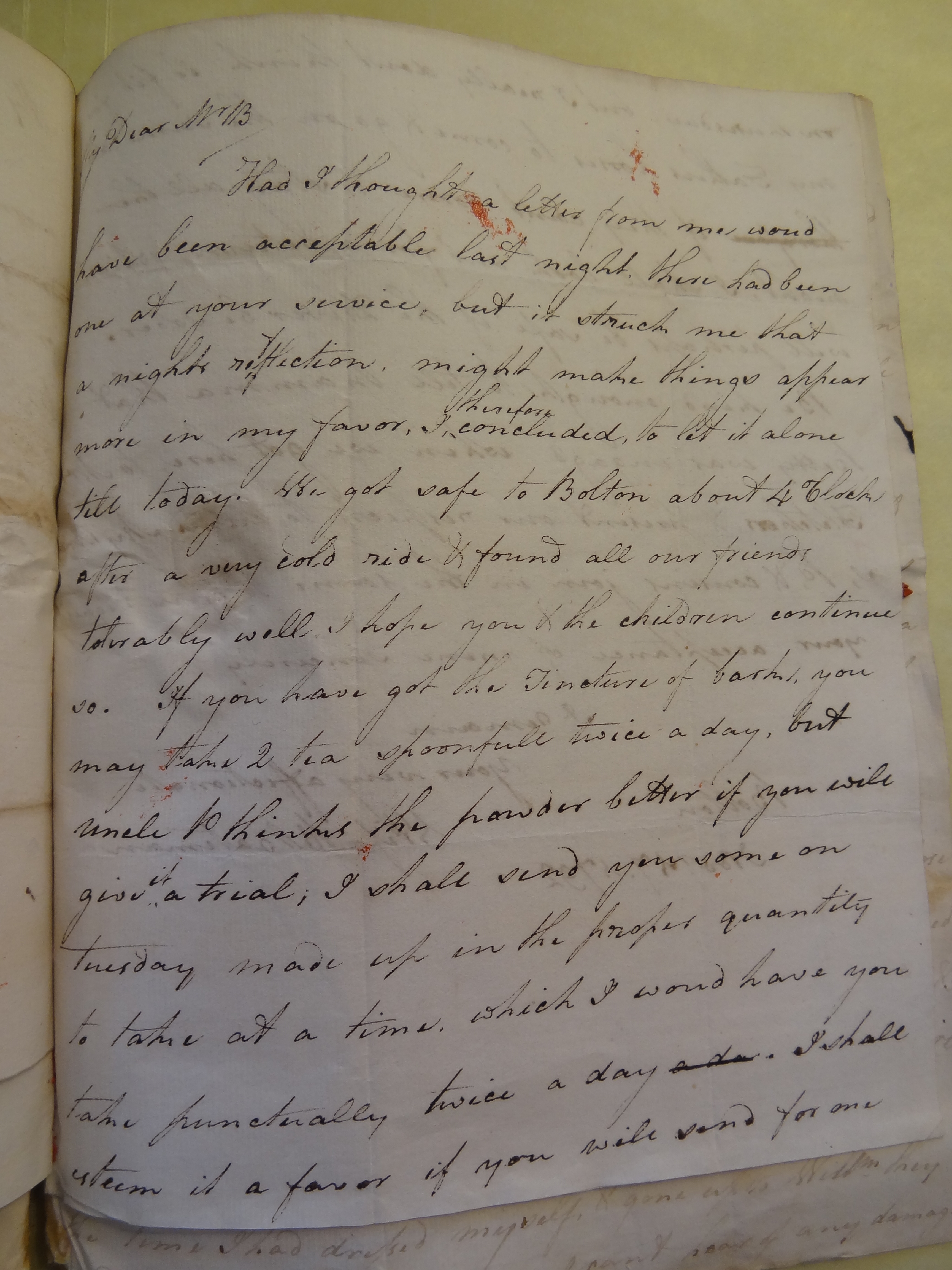 Image #1 of letter: Rebekah Bateman to Thomas Bateman, 17 November 1792