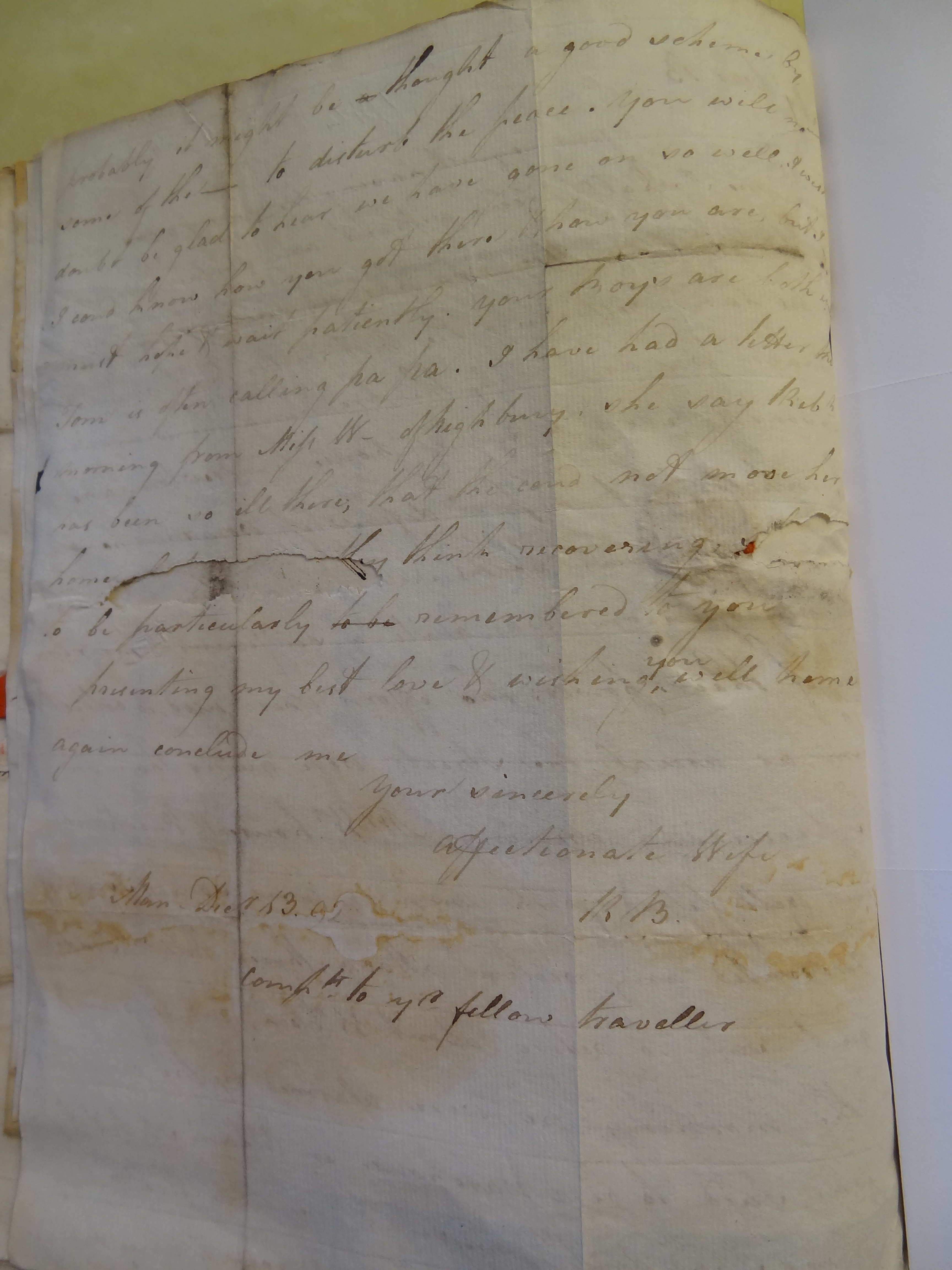Image #2 of letter: Rebekah Bateman to Thomas Bateman, 13 December 1792
