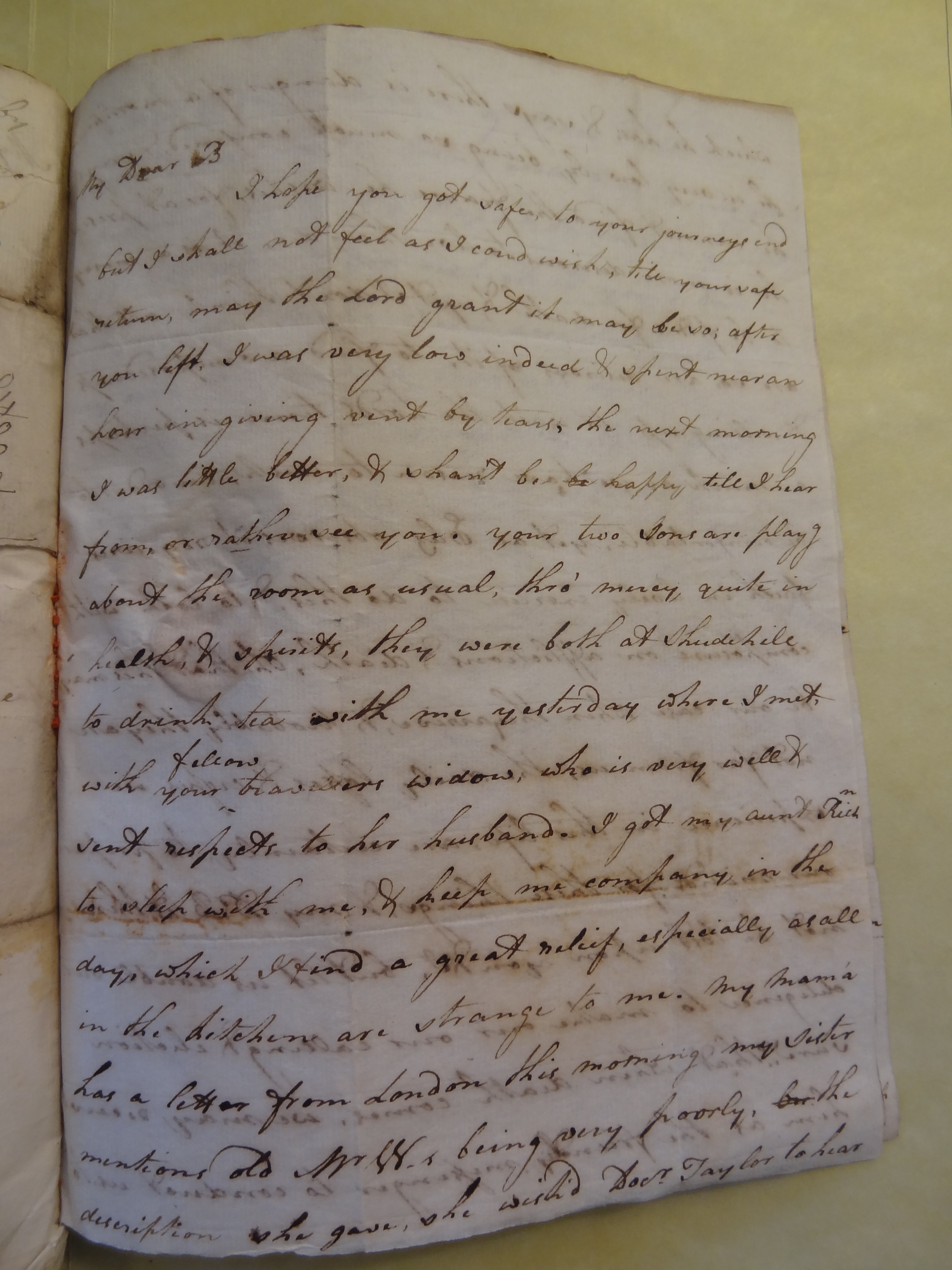 Image #1 of letter: Rebekah Bateman to Thomas Bateman, 23 November 1793