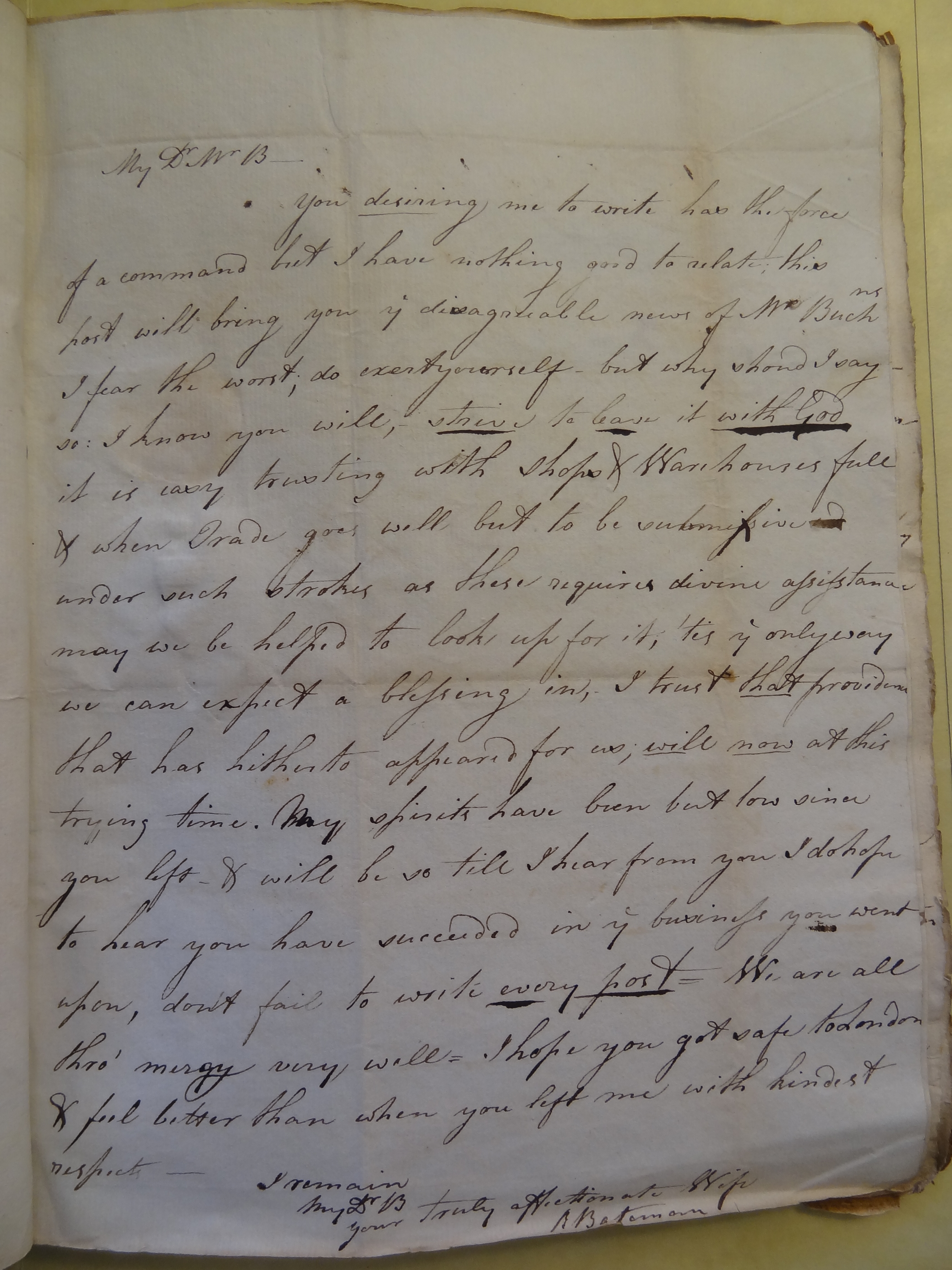 Image #1 of letter: Rebekah Bateman to Thomas Bateman, 22 May 1788