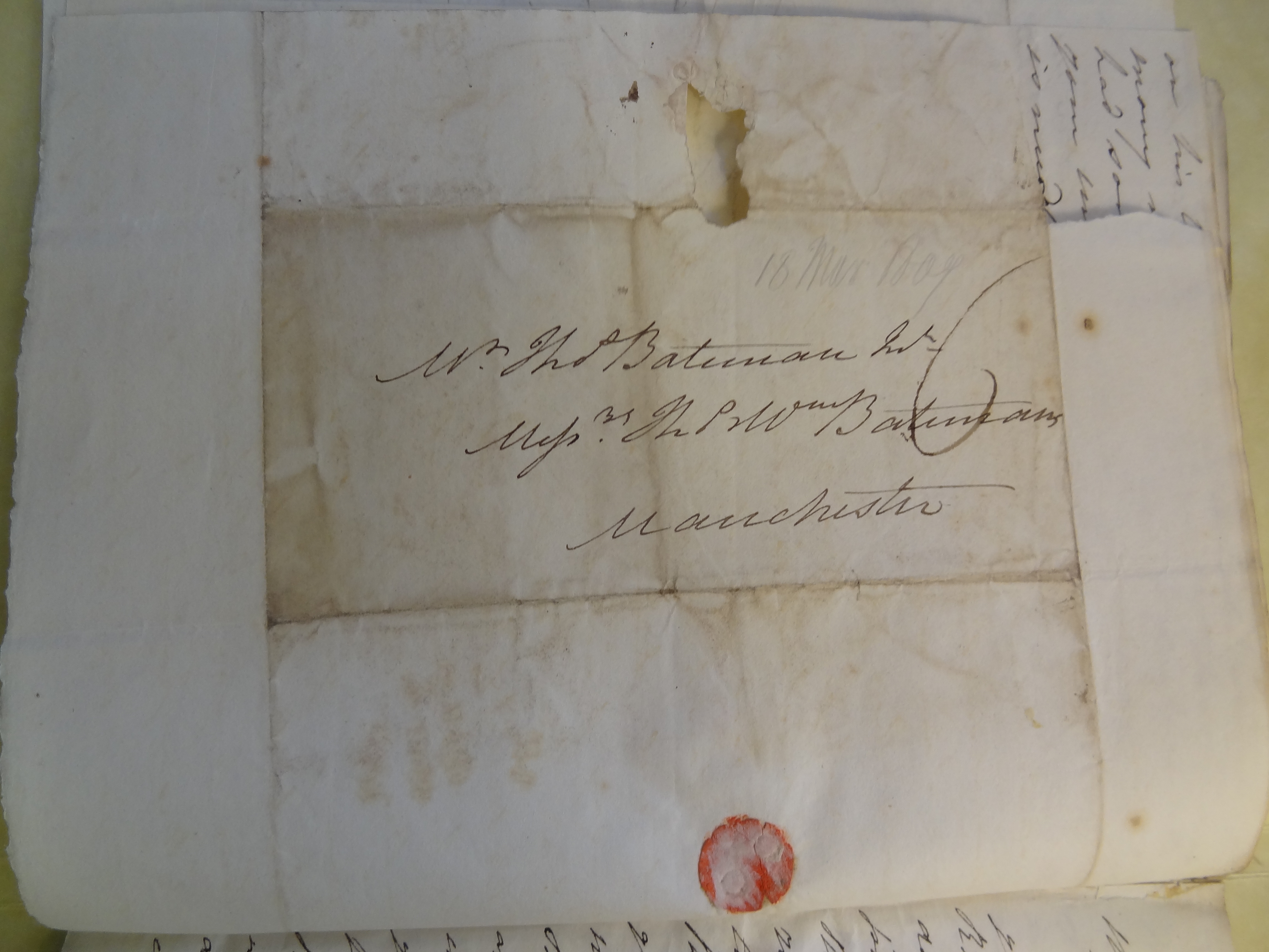 Image #3 of letter: Thomas Bateman (senior) to Thomas Bateman (junior), 18 March 1809
