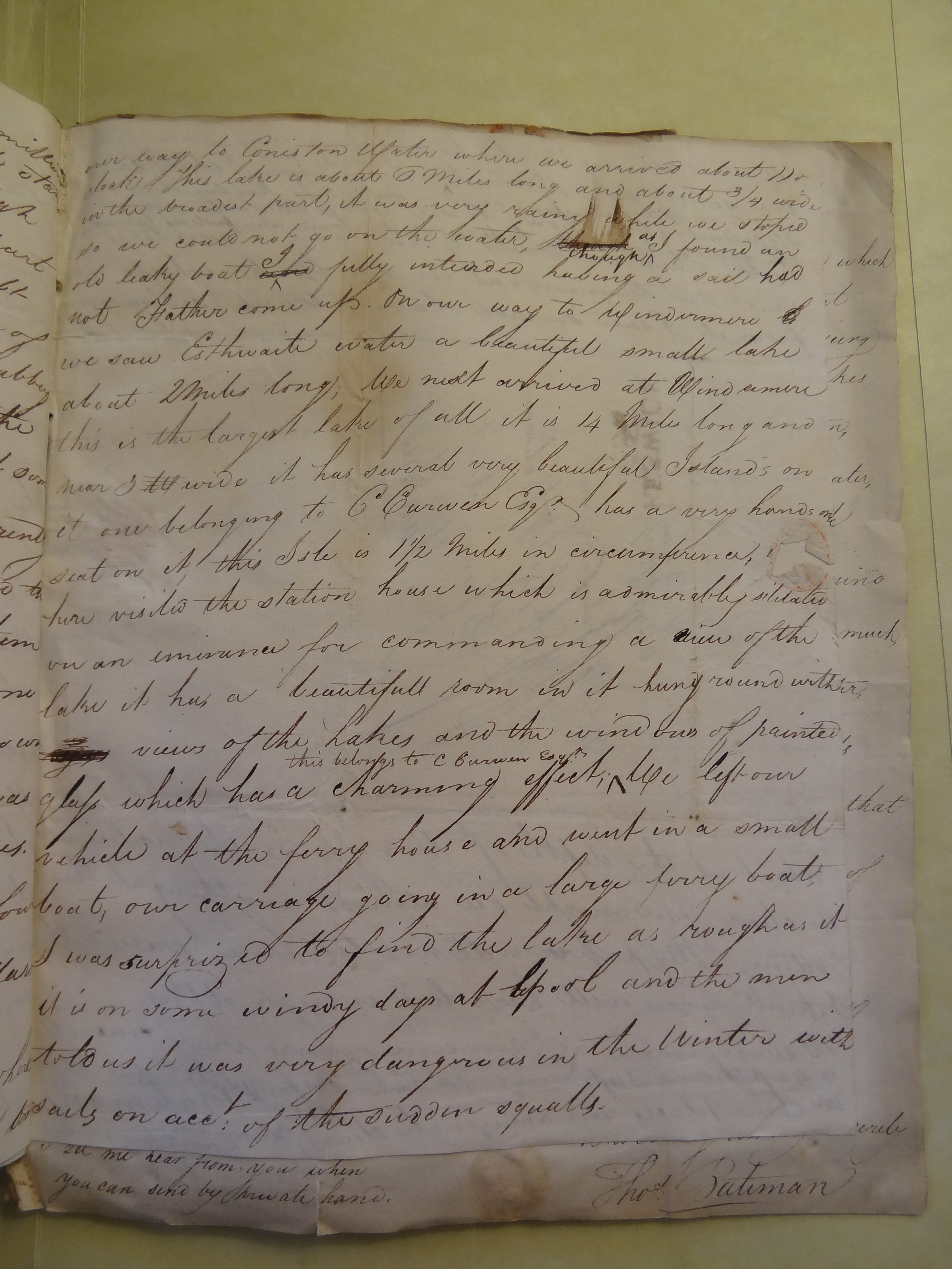 Image #3 of letter: Thomas Bateman (junior) to William Bateman, 6 August 1809