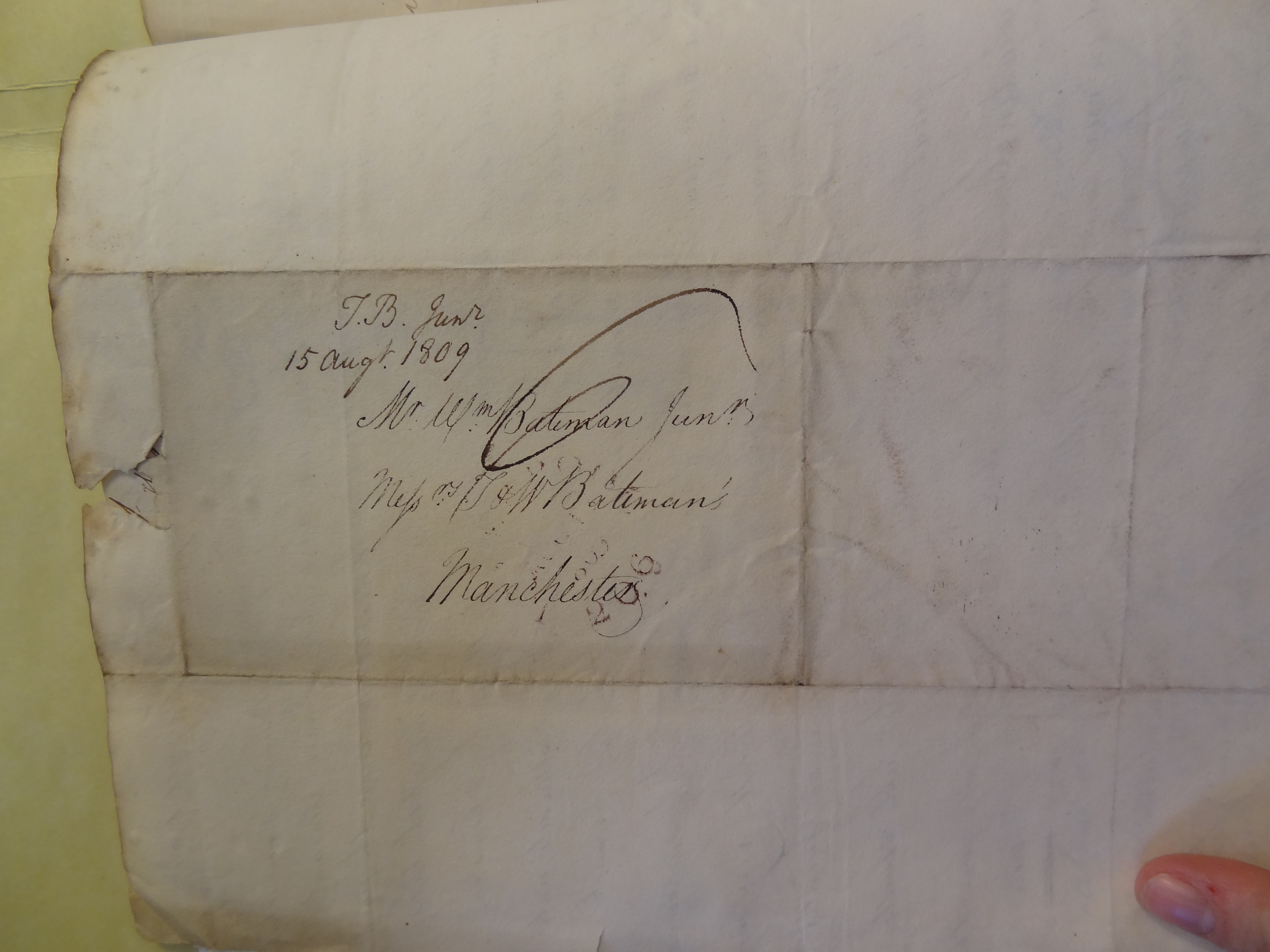 Image #2 of letter: Thomas Bateman (senior) to Thomas Bateman (junior), 13 August 1809