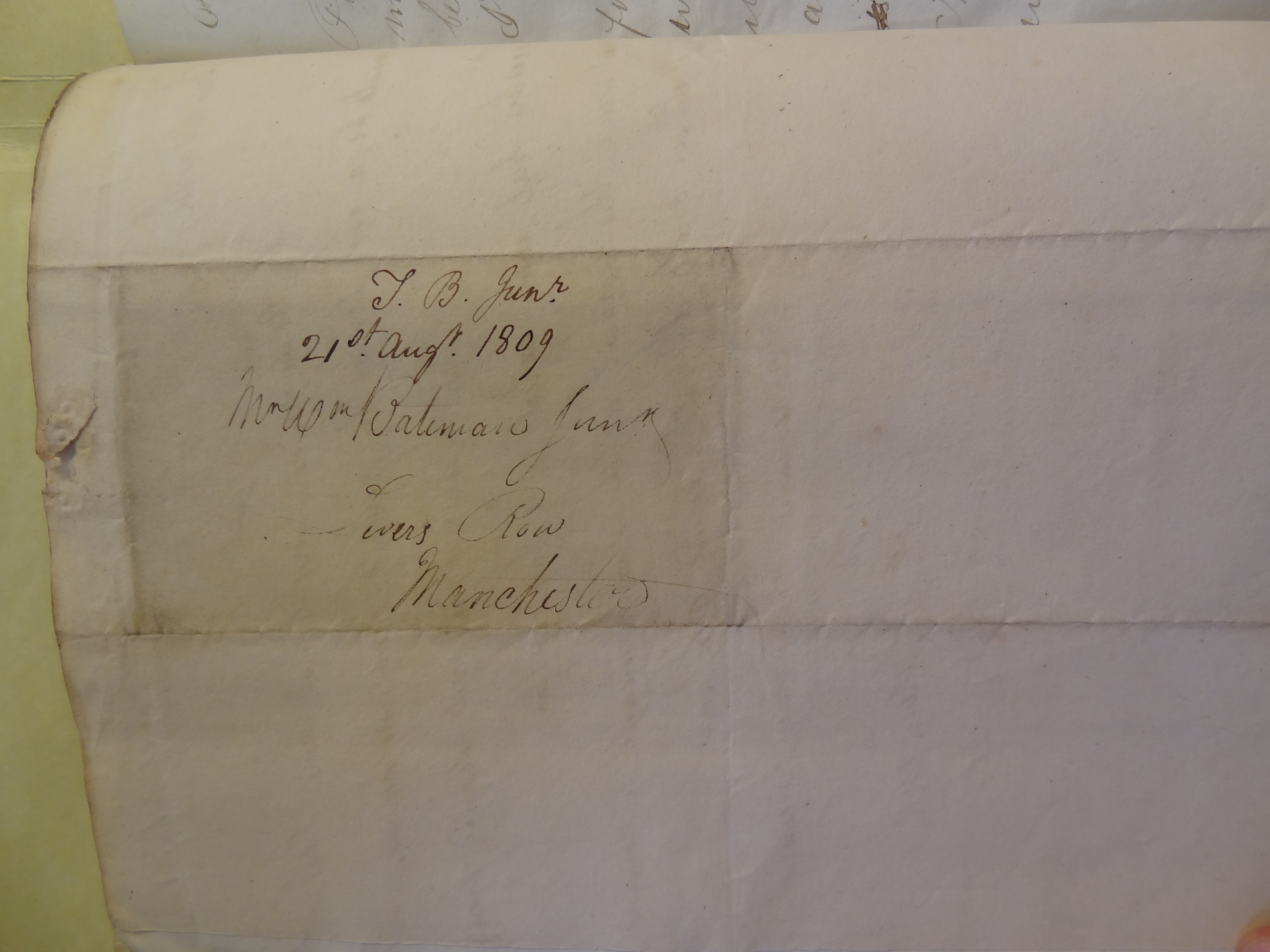 Image #2 of letter: Thomas Bateman (junior) to William Bateman, 21 August 1809