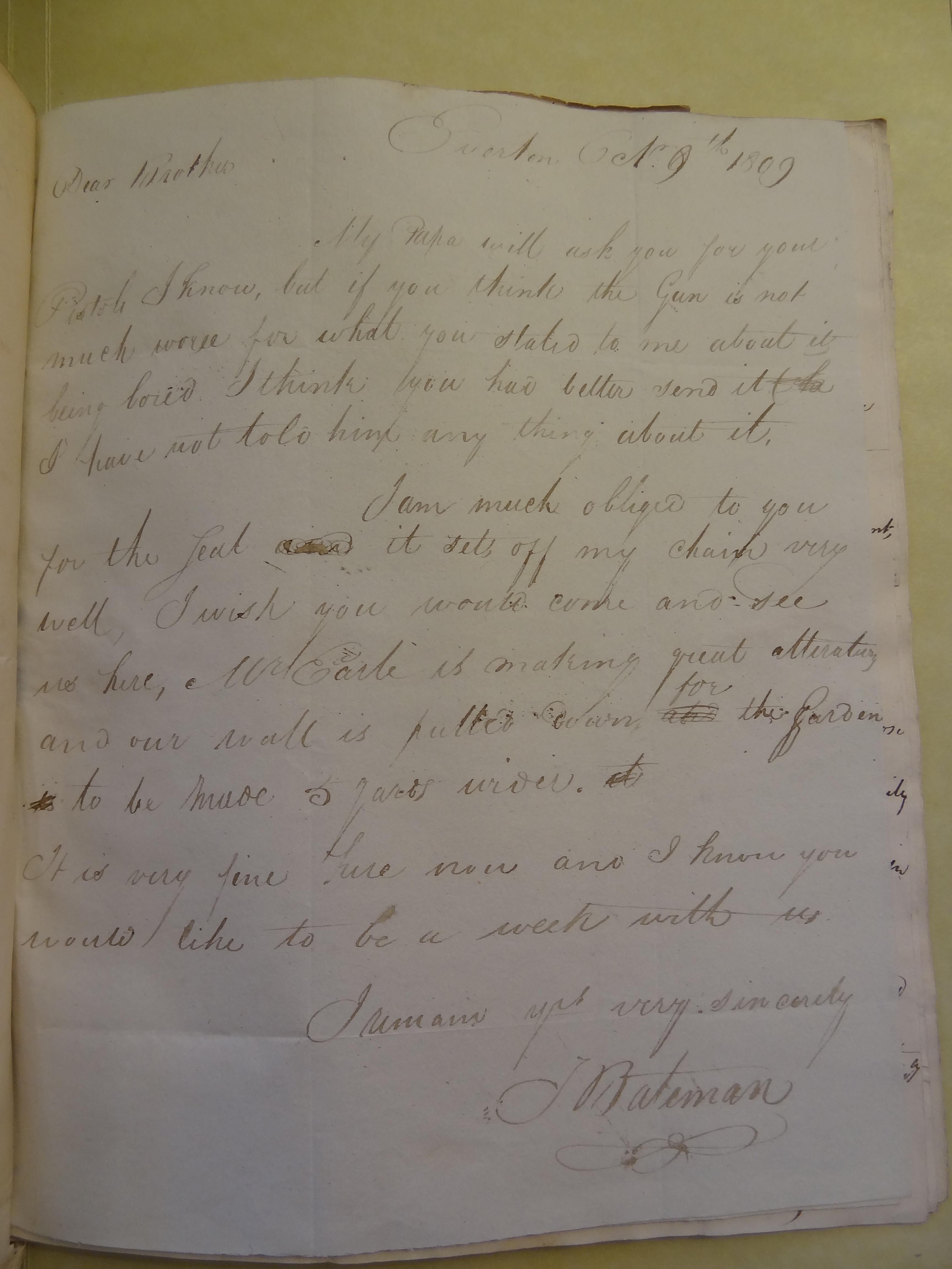 Image #2 of letter: Thomas Bateman (junior) to William Bateman, 9 October 1809