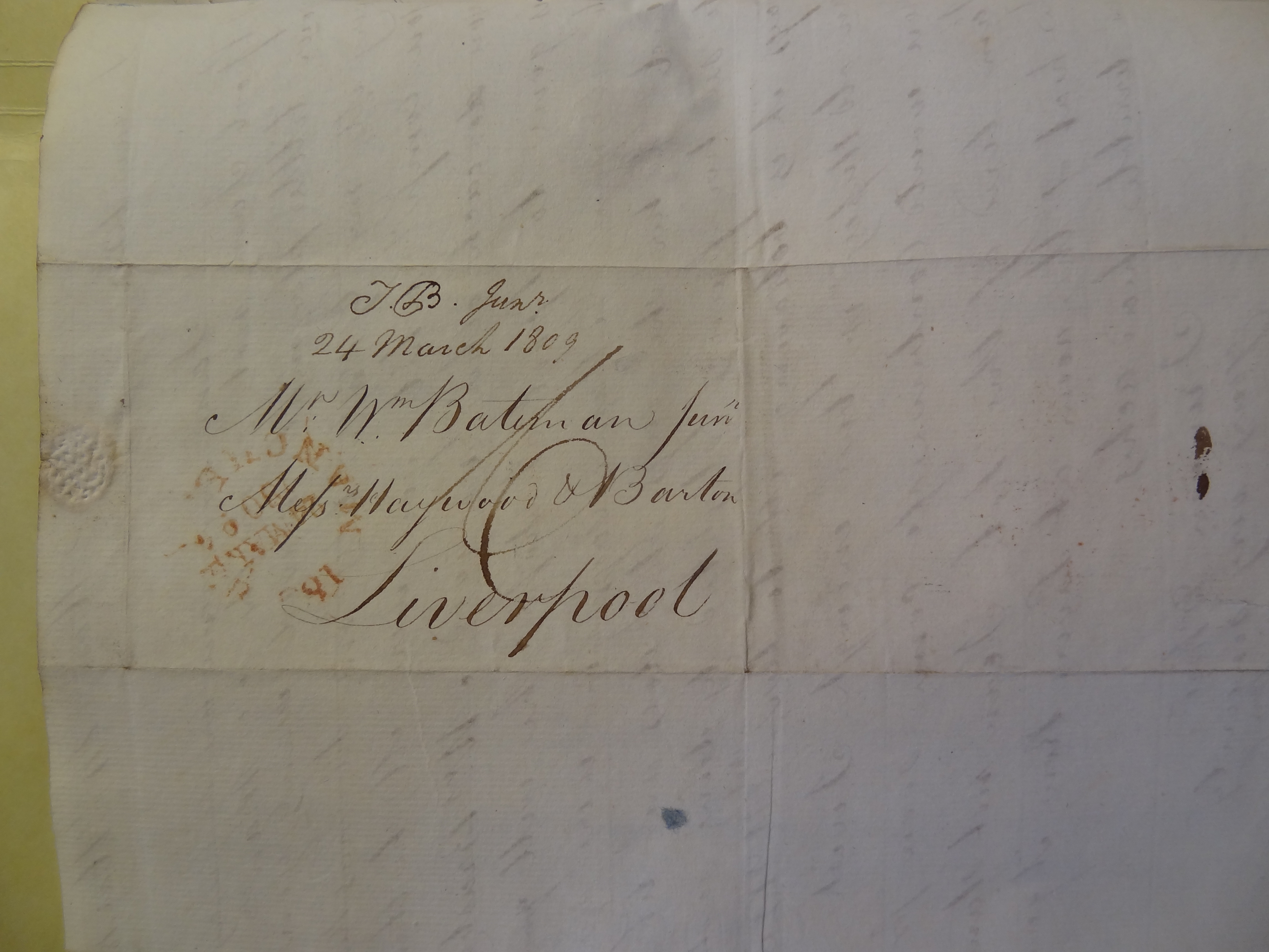Image #2 of letter: Thomas Bateman (junior) to William Bateman, 24 March 1809