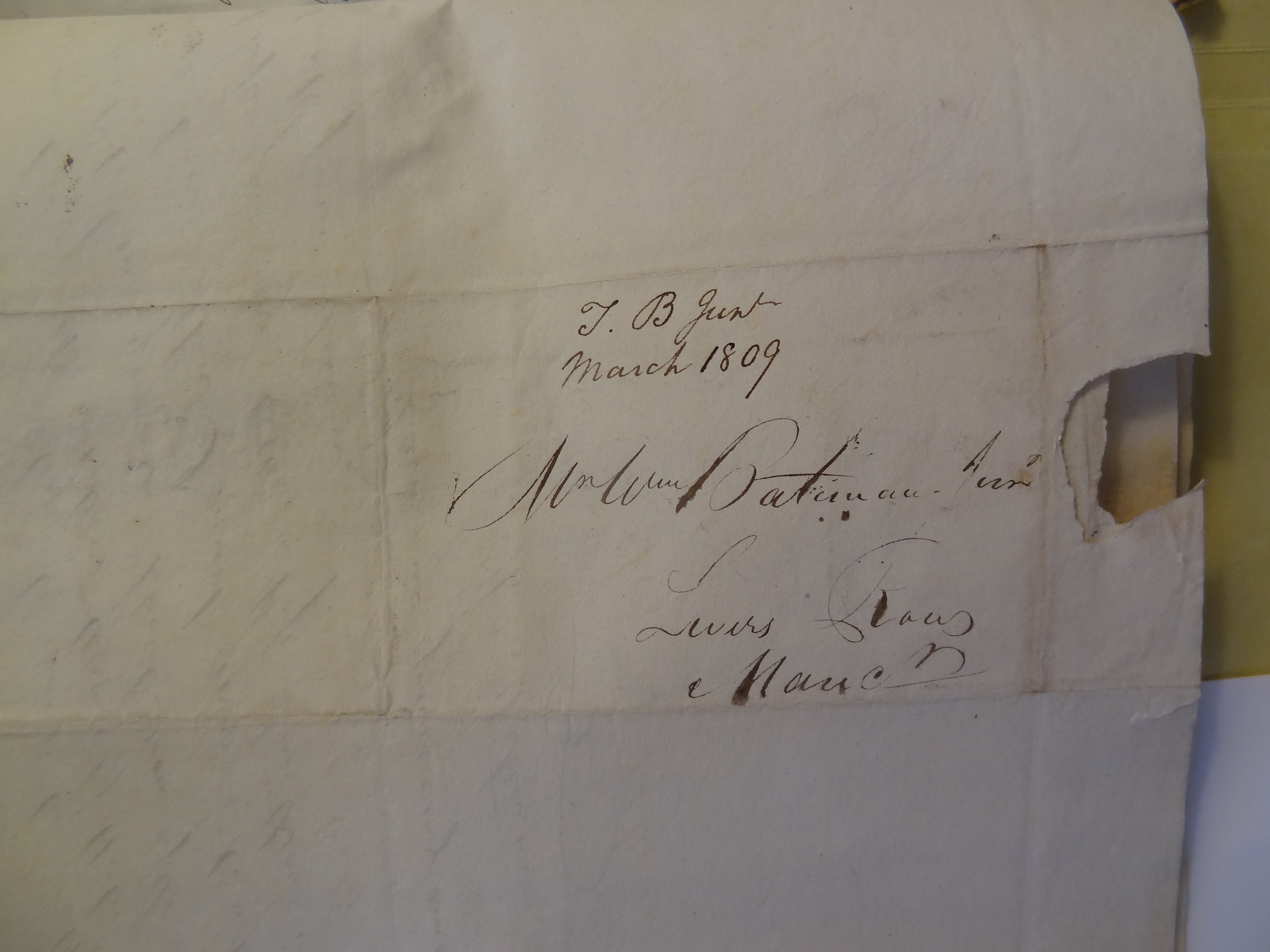 Image #2 of letter: Thomas Bateman (junior) to William Bateman, March 1809