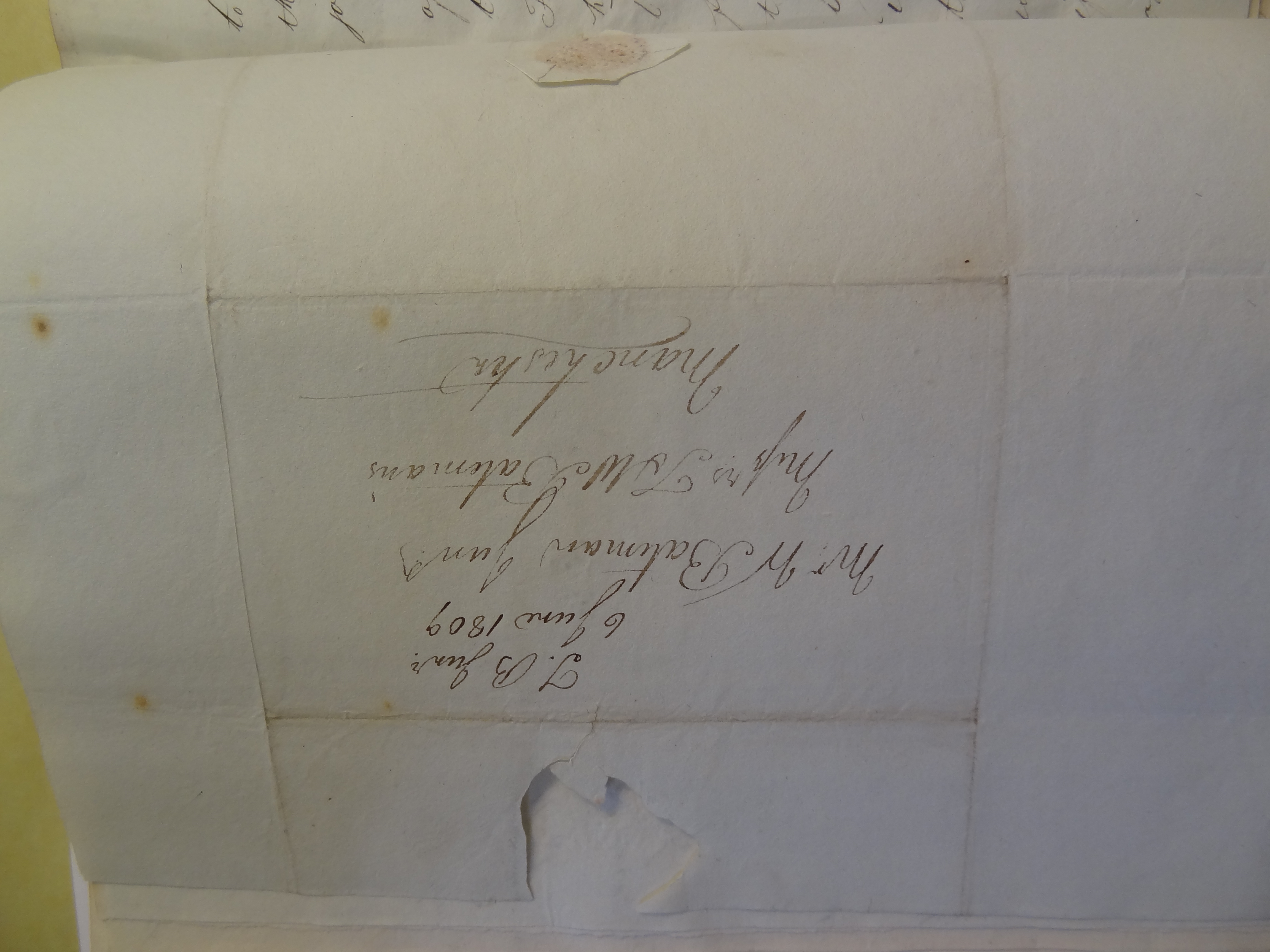 Image #2 of letter: Thomas Bateman (junior) to William Bateman, 6 June 1809