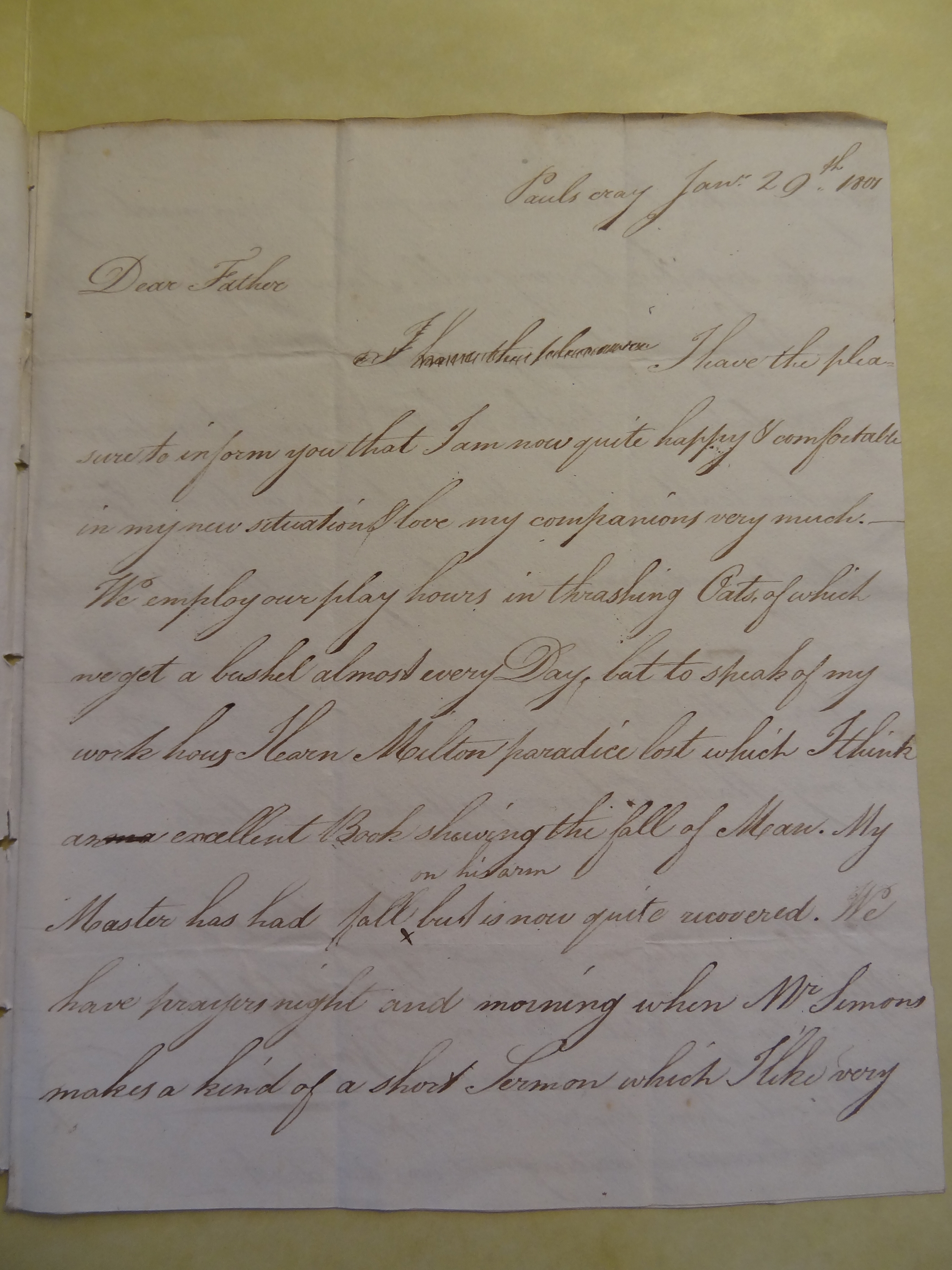 Image #1 of letter: William Bateman to Thomas Bateman, 29 January 1801