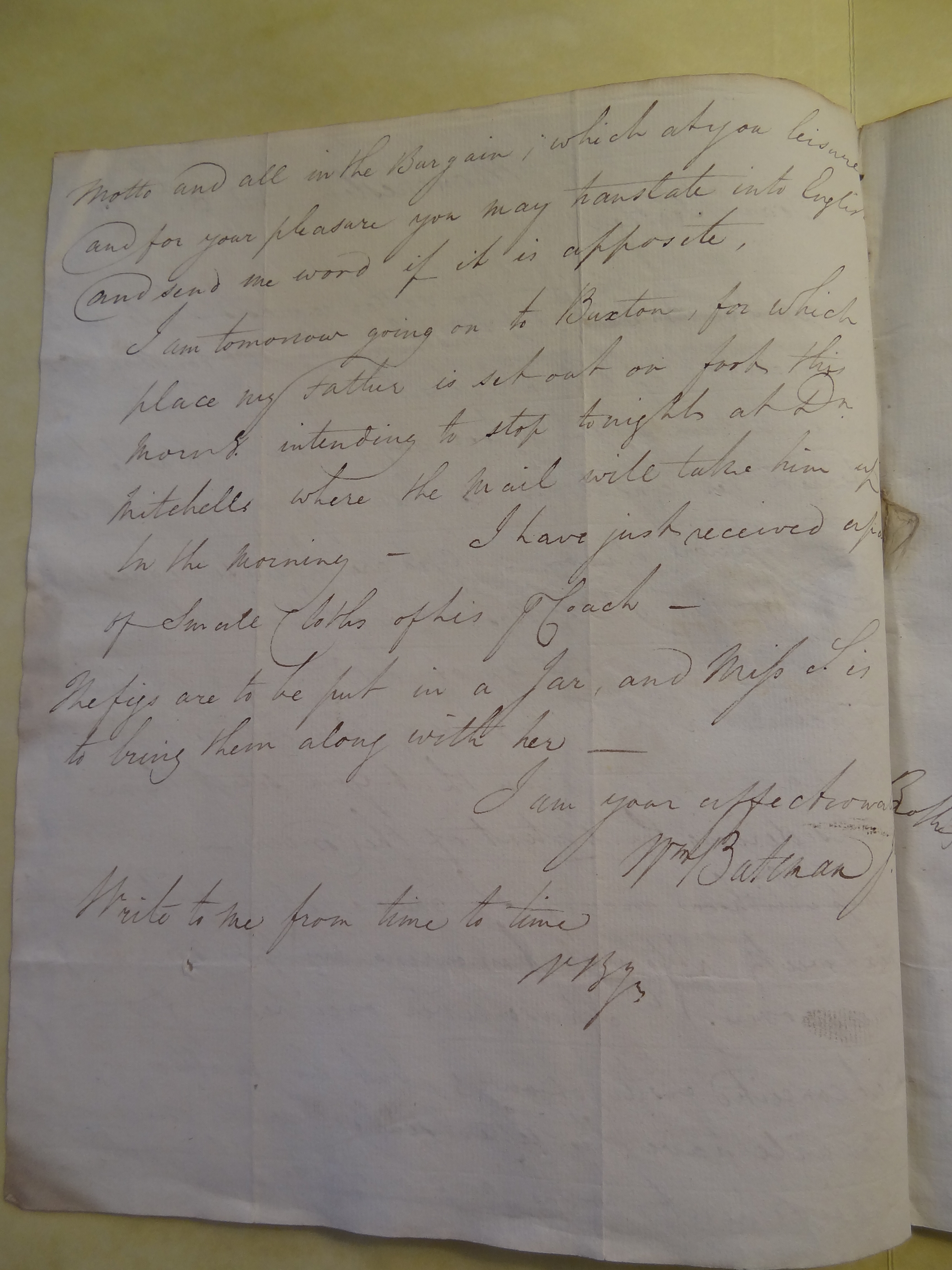 Image #2 of letter: William Bateman to Thomas Bateman (junior), 8 November 1809