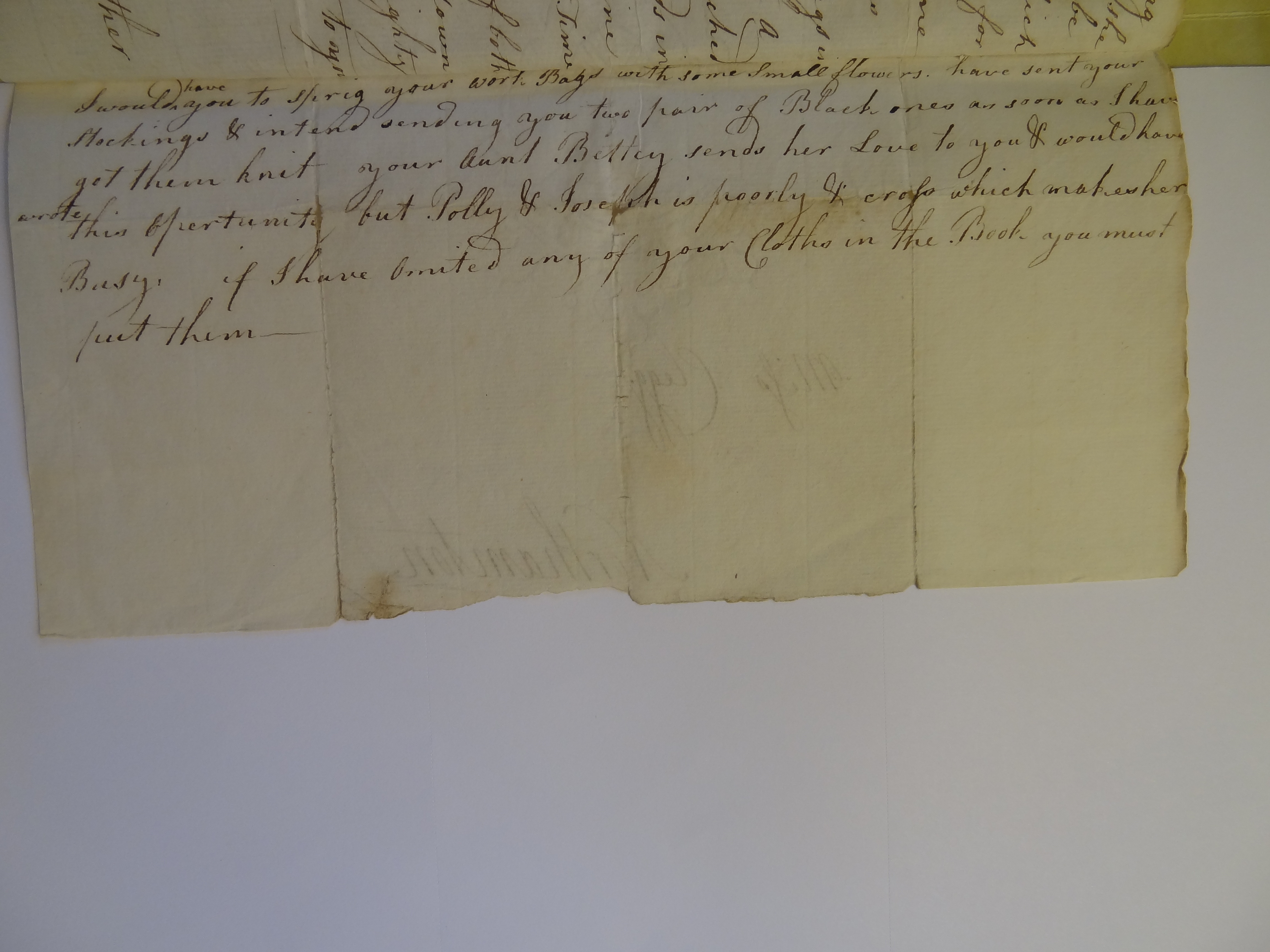 Image #3 of letter: Sarah Clegg to Rebekah Bateman and Elizabeth Wilson, 30 October 1777