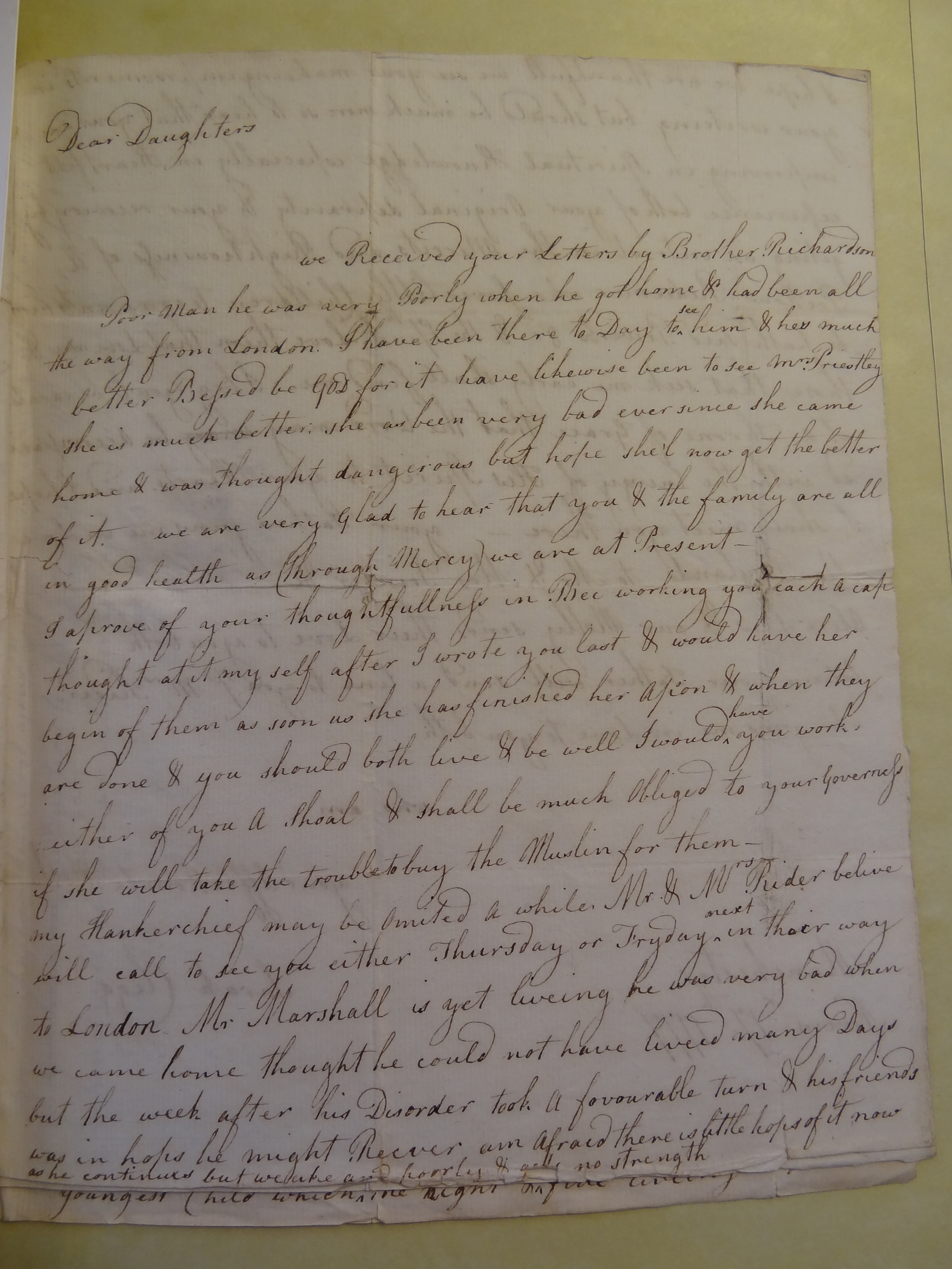 Image #1 of letter: Sarah Clegg to Rebekah Bateman and Elizabeth Wilson, 17 November 1777