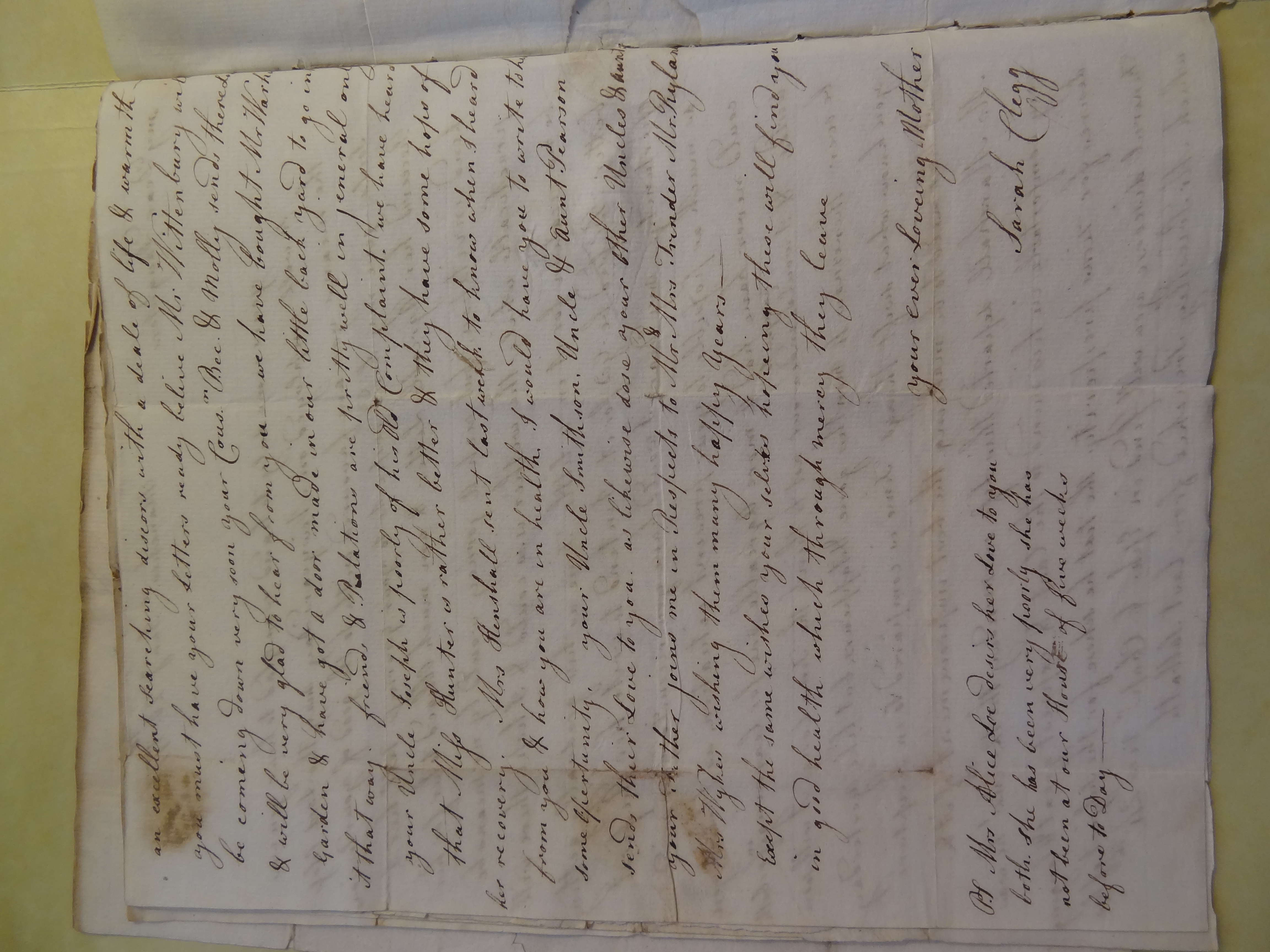 Image #2 of letter: Sarah Clegg to Rebekah Bateman and Elizabeth Wilson, 20 January 1778