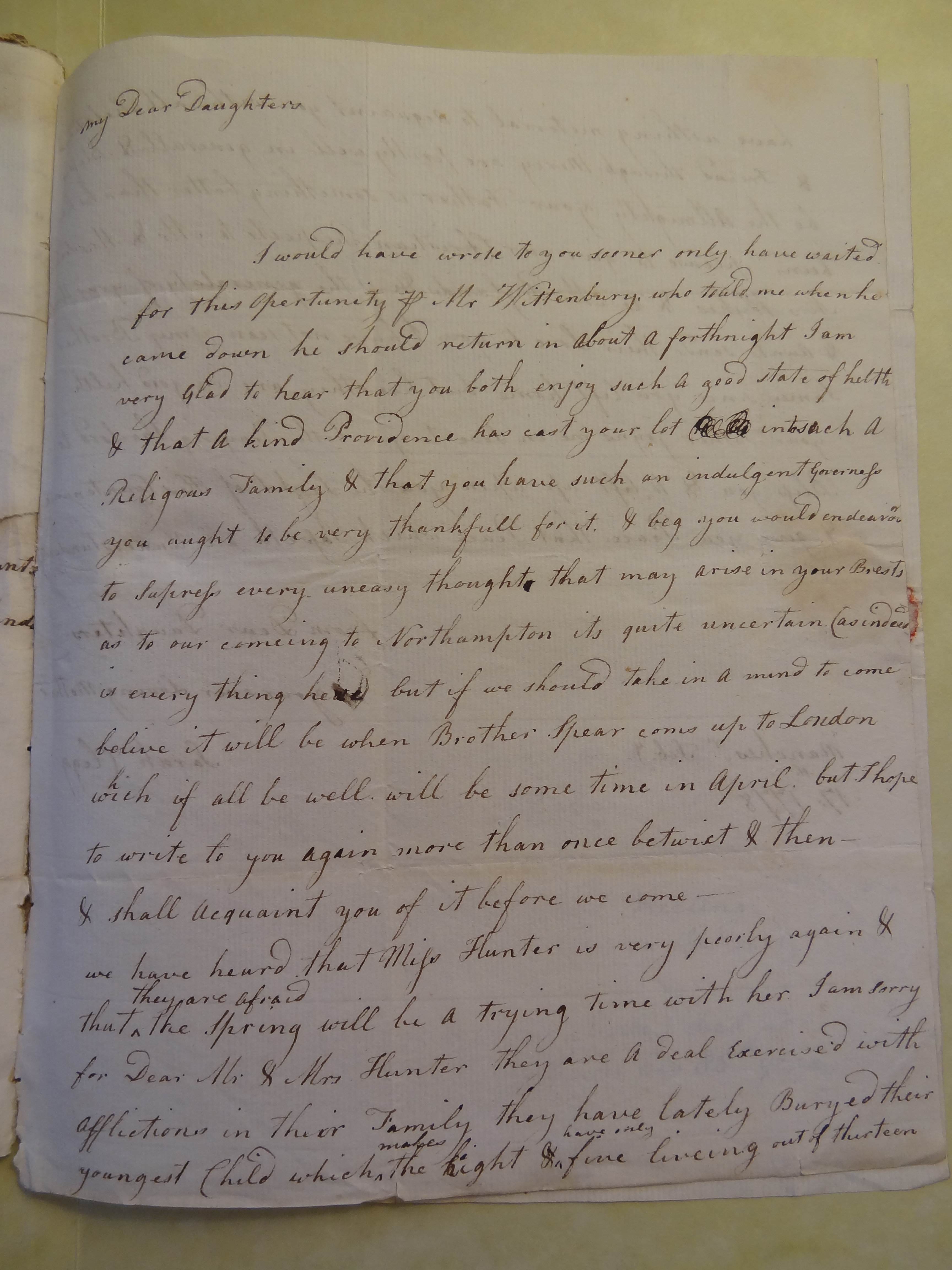 Image #1 of letter: Sarah Clegg to Rebekah Bateman and Elizabeth Wilson, 17 February 1778