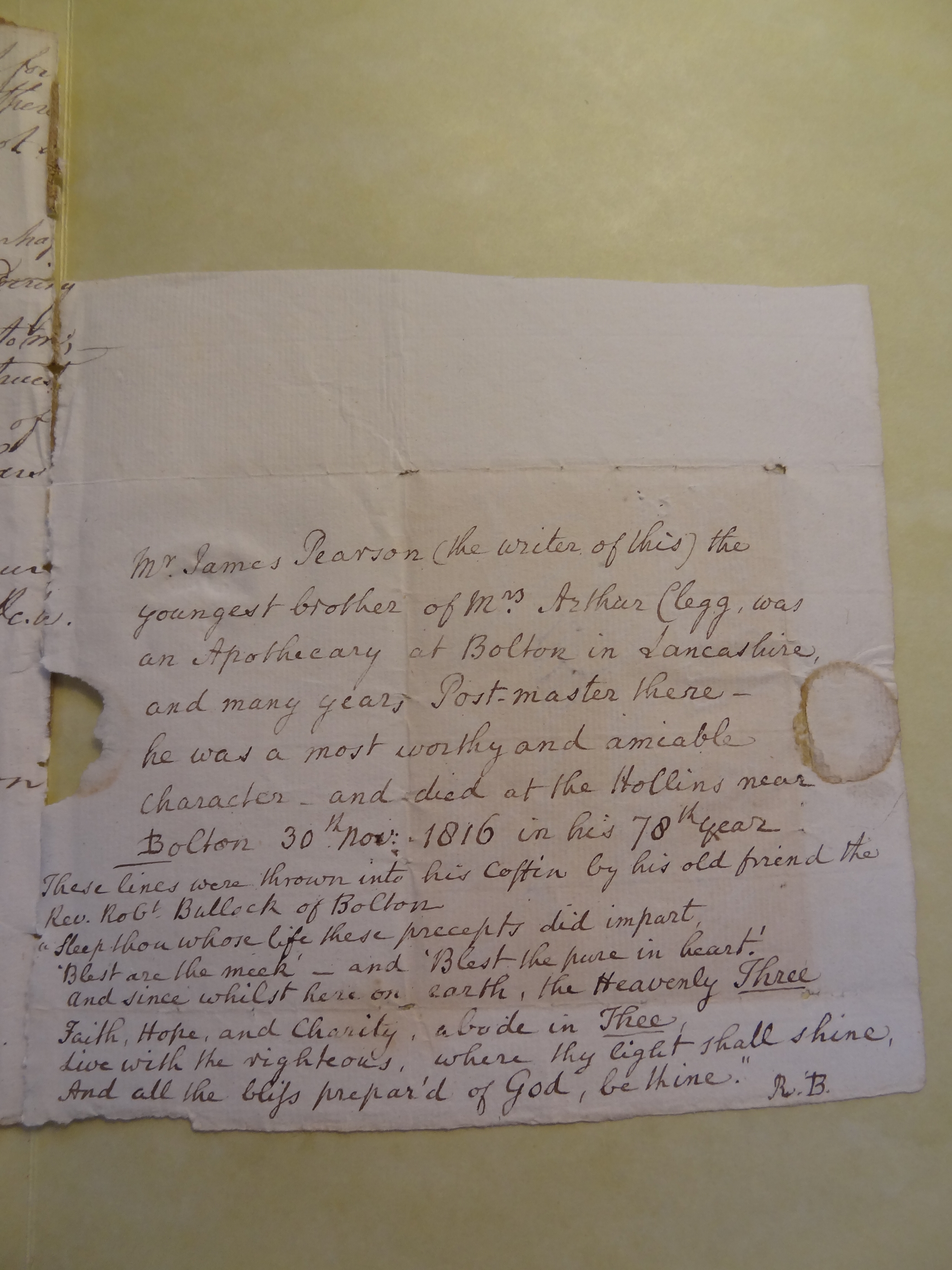 Image #3 of letter: James Pearson to Elizabeth Wilson, 6 July 1786