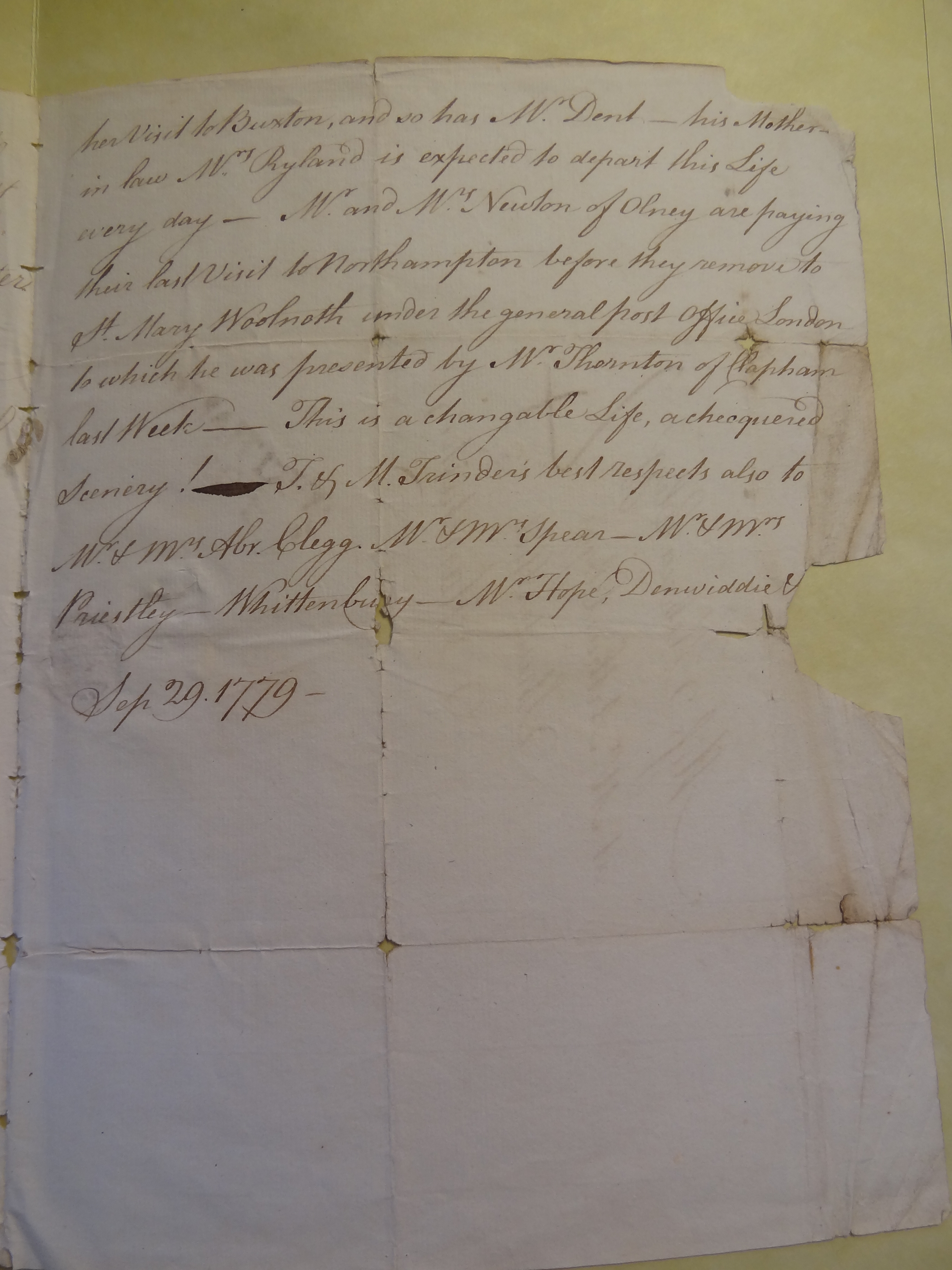 Image #2 of letter: M Simpson to Rebekah Bateman, 29 September 1779