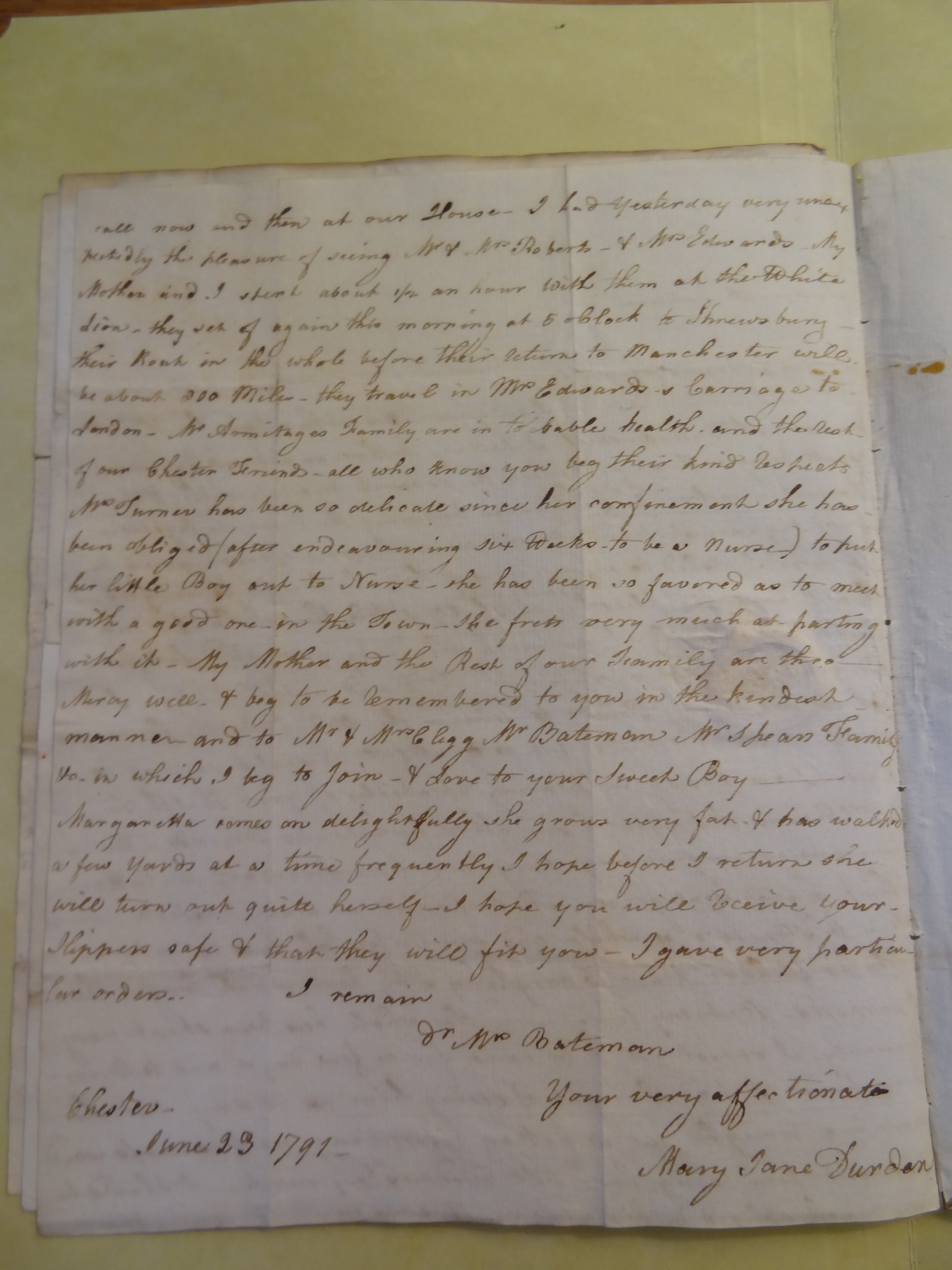 Image #2 of letter: Mary Jane Hodson to Rebekah Bateman, 23 June 1791