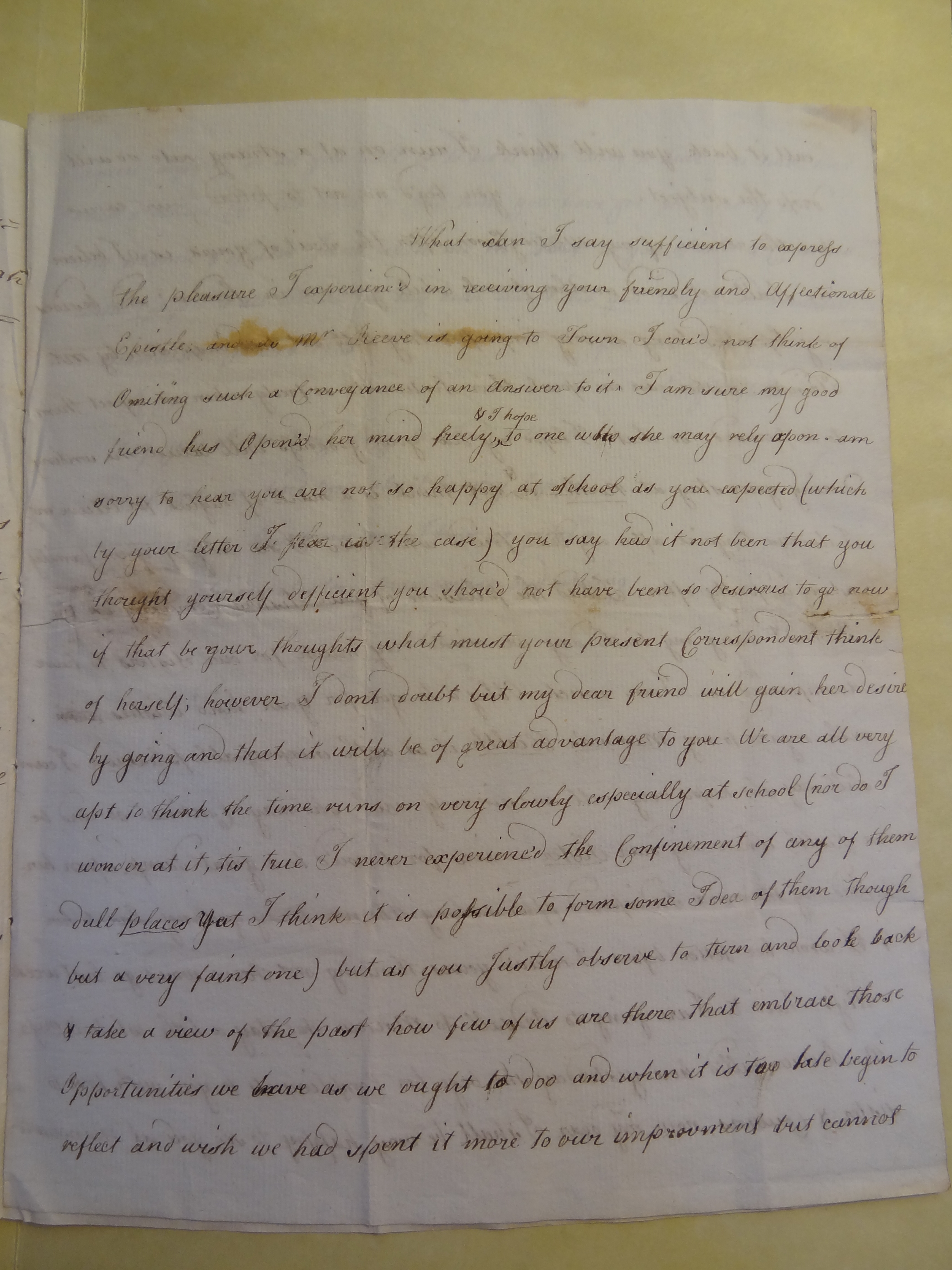 Image #1 of letter: Miss Elizabeth Wilson to Rebekah Bateman, 10 January 1785