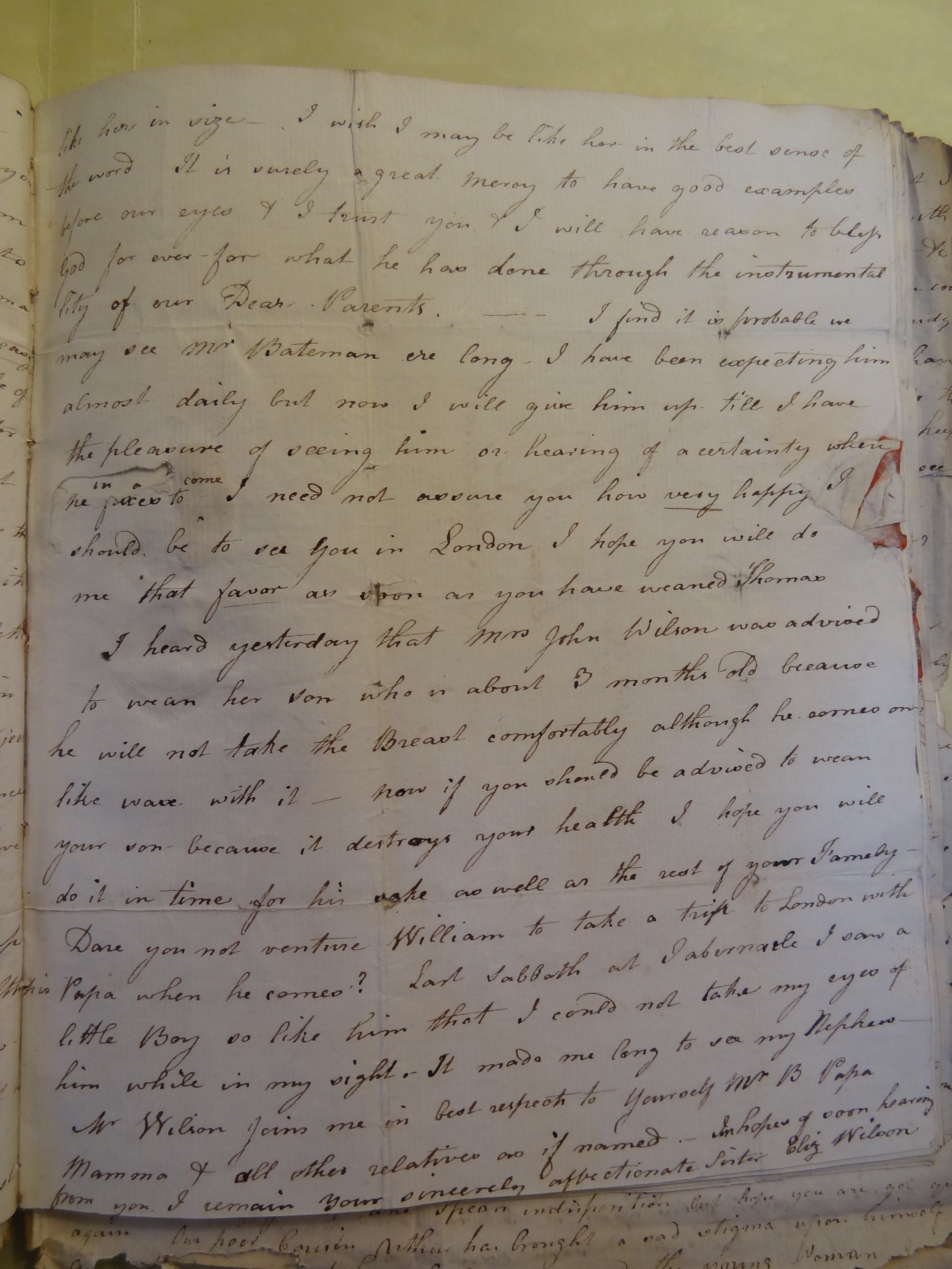 Image #3 of letter: Elizabeth Wilson to Rebekah Bateman, 10 April 1792