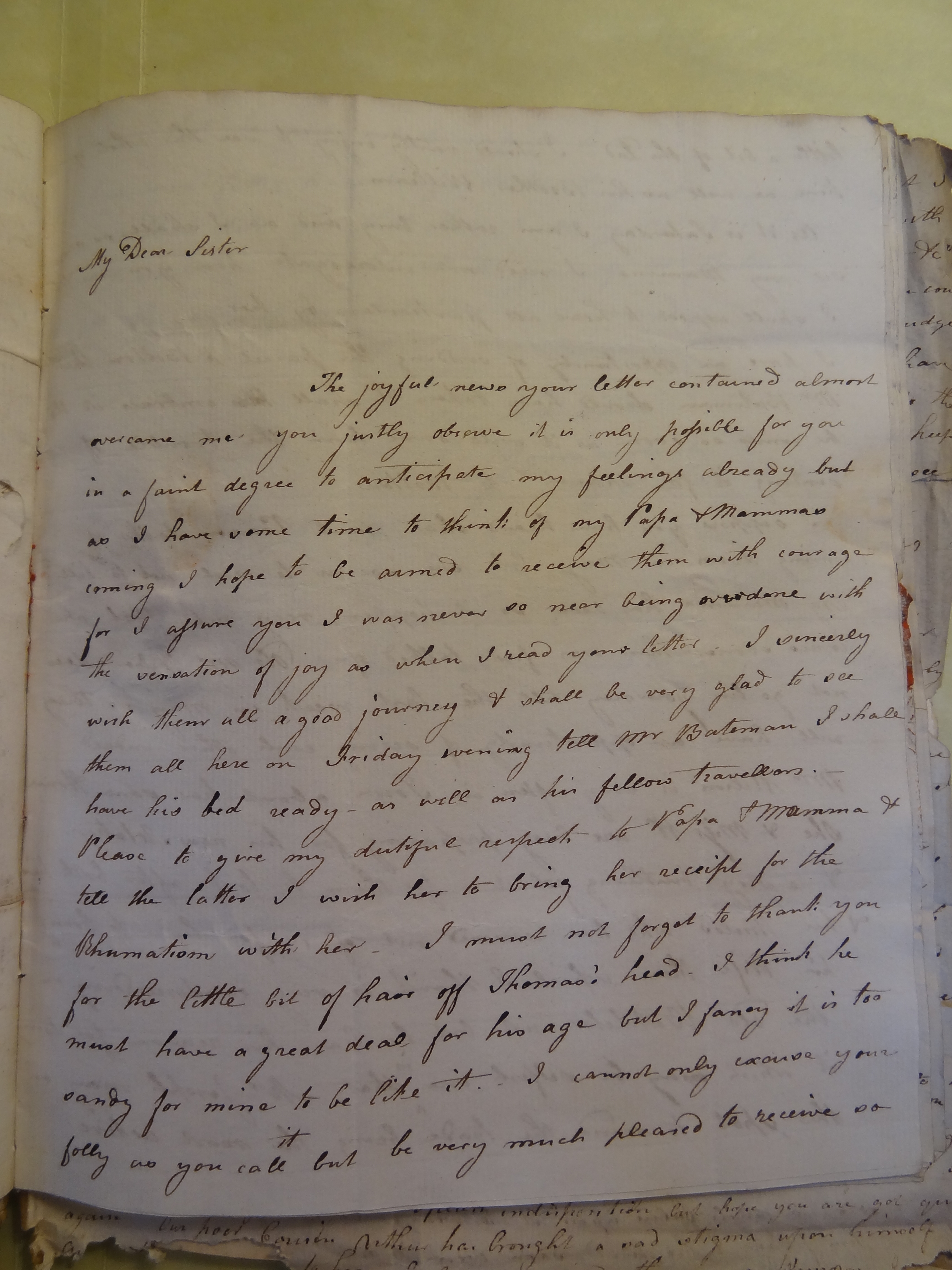 Image #1 of letter: Elizabeth Wilson to Rebekah Bateman, 28 April 1792