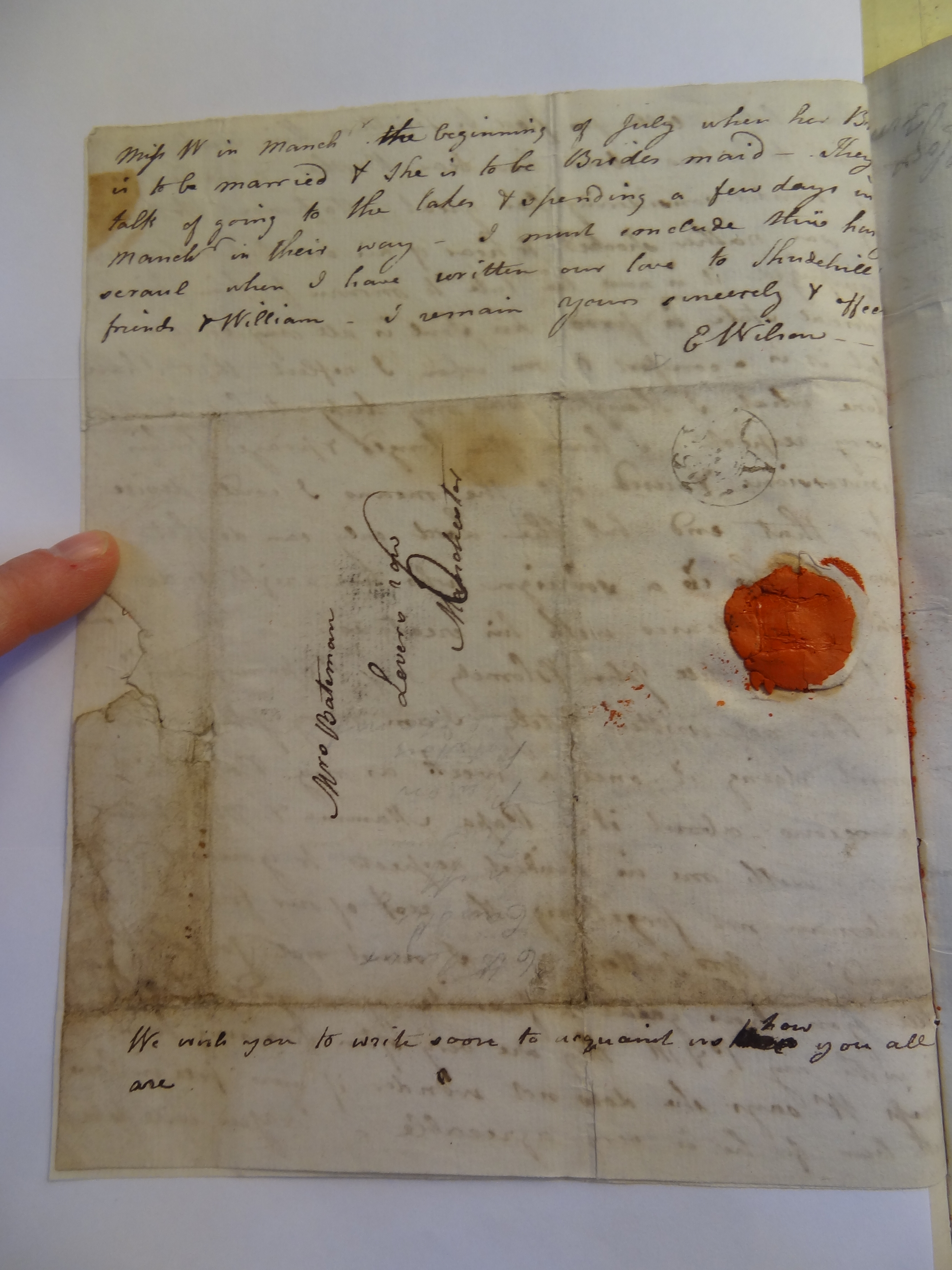 Image #4 of letter: Elizabeth Wilson to Rebekah Bateman, 26 May 1792