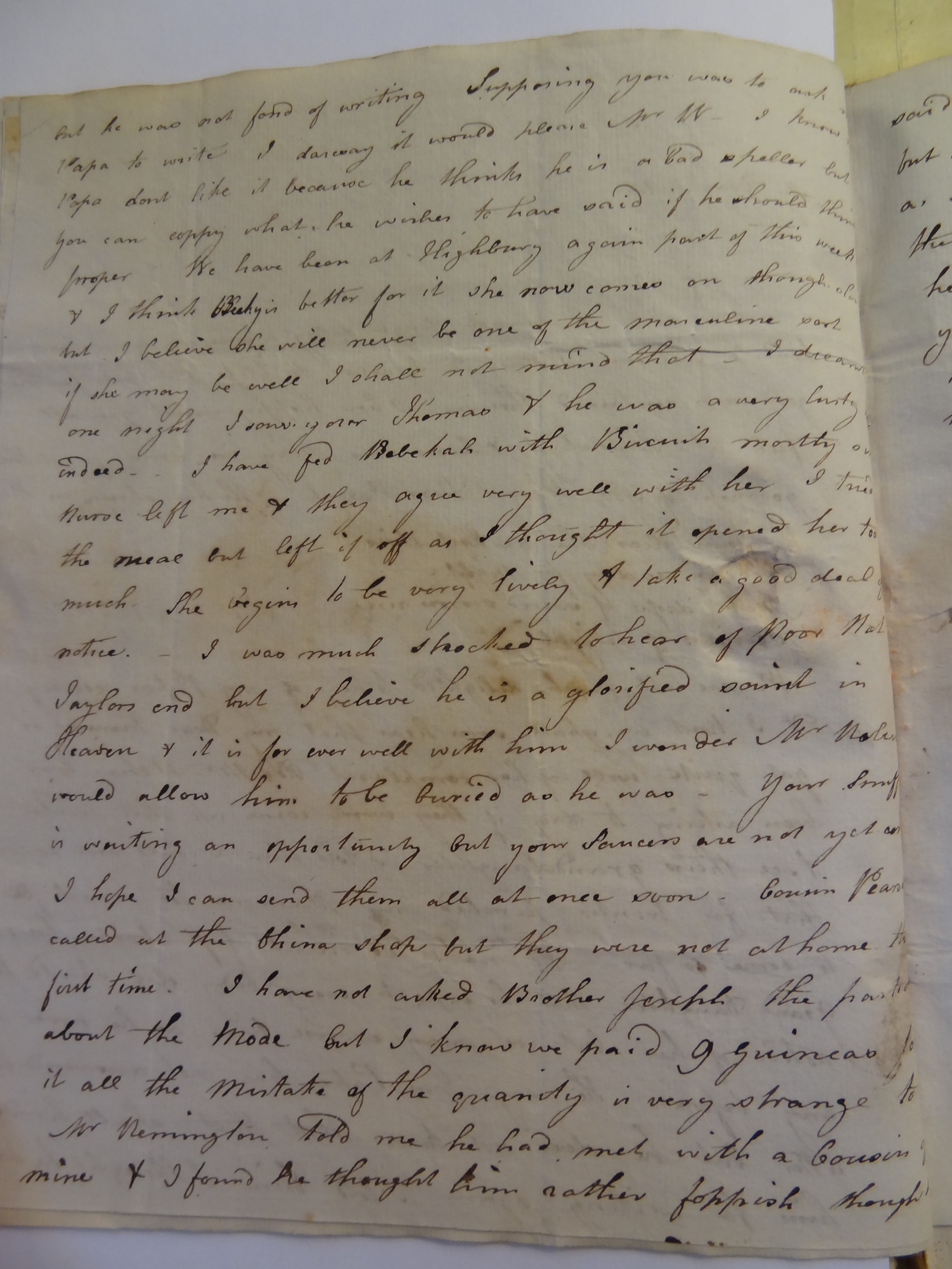 Image #2 of letter: Elizabeth Wilson to Rebekah Bateman, 20 October 1792