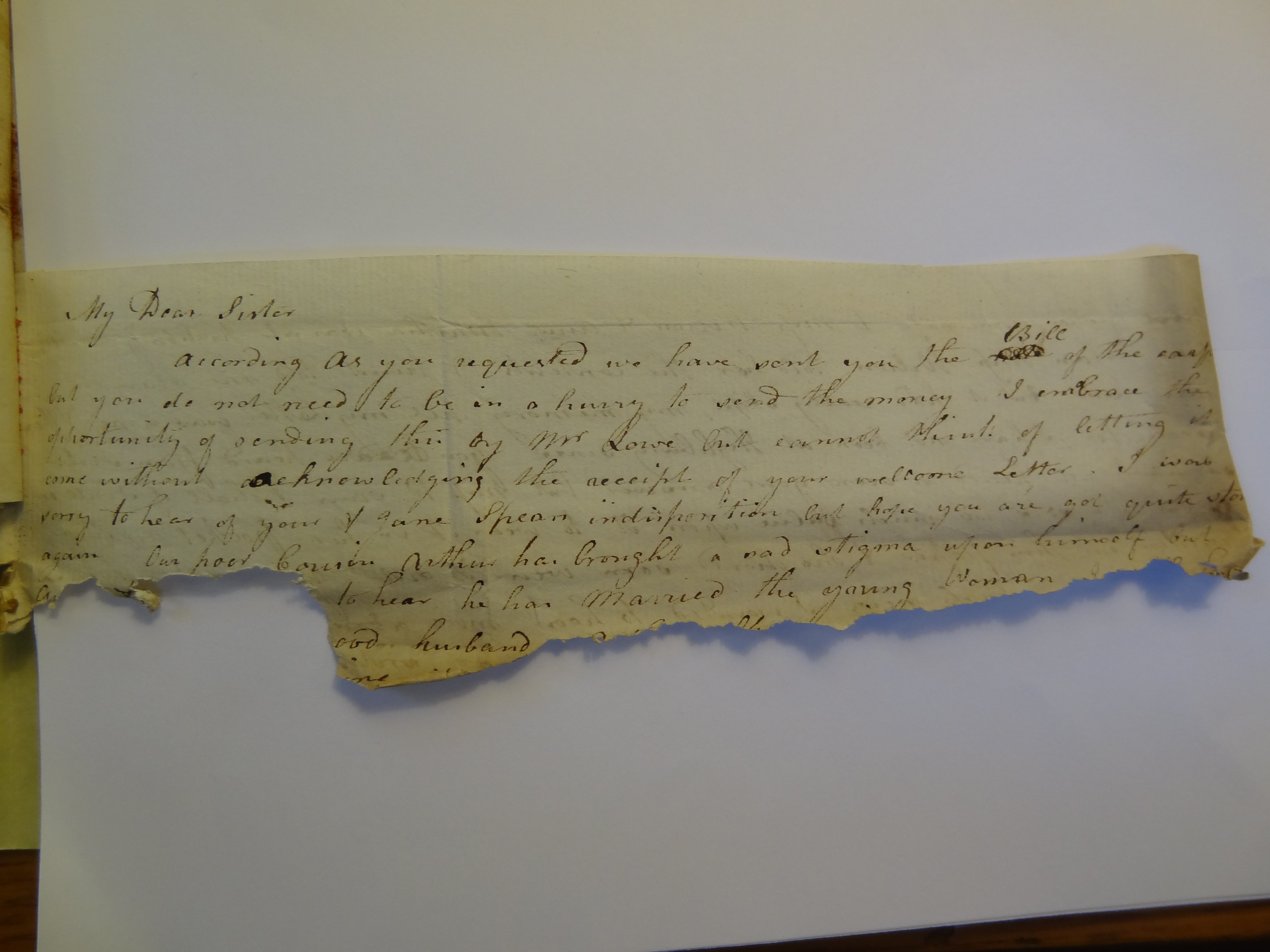 Image #1 of letter: Elizabeth Wilson to Rebekah Bateman, undated