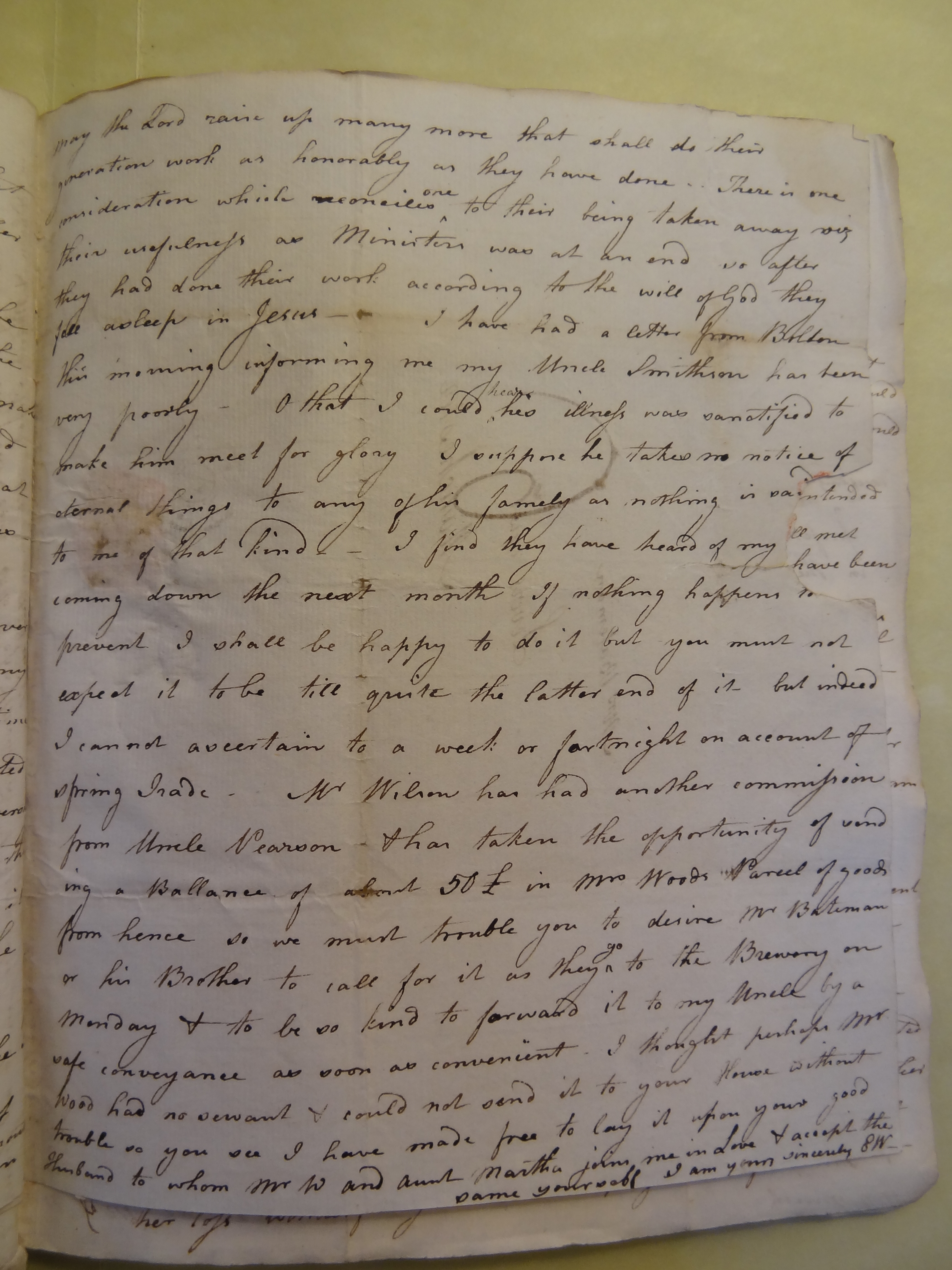 Image #3 of letter: Elizabeth Wilson to Rebekah Bateman, 7 March 1793