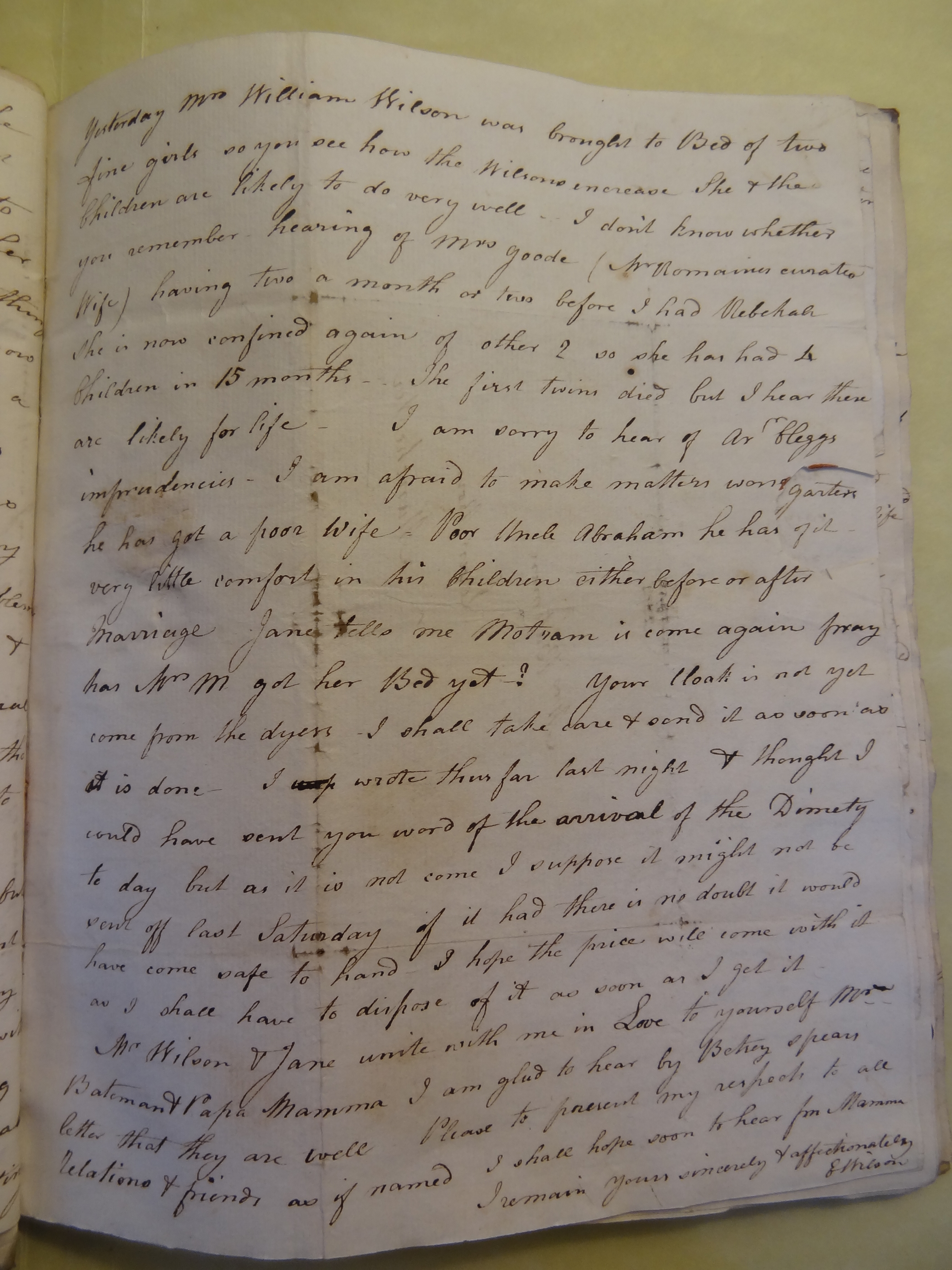 Image #3 of letter: Elizabeth Wilson to Rebekah Bateman, 11 October 1793