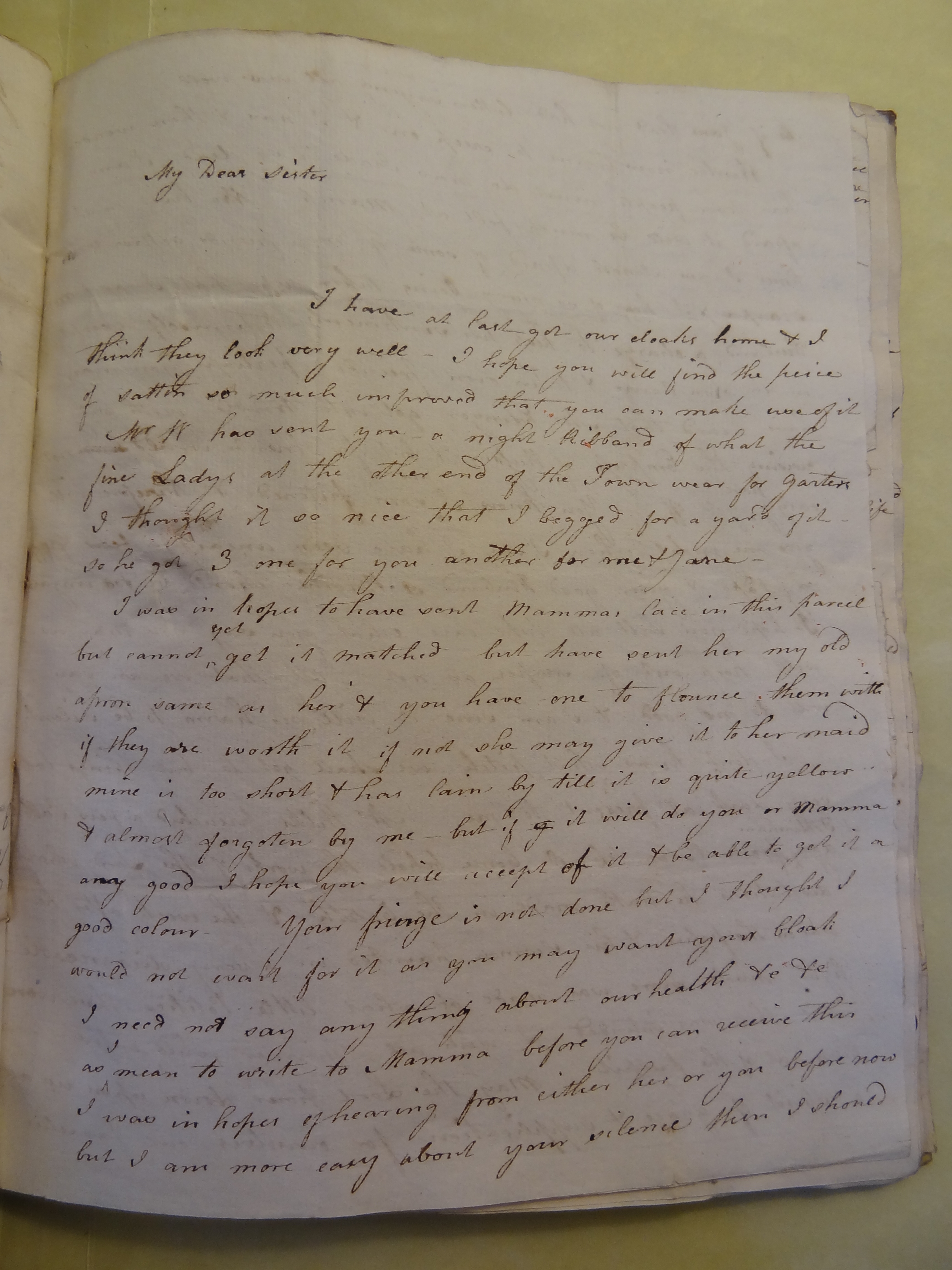 Image #1 of letter: Elizabeth Wilson to Rebekah Bateman, 30 October 1793
