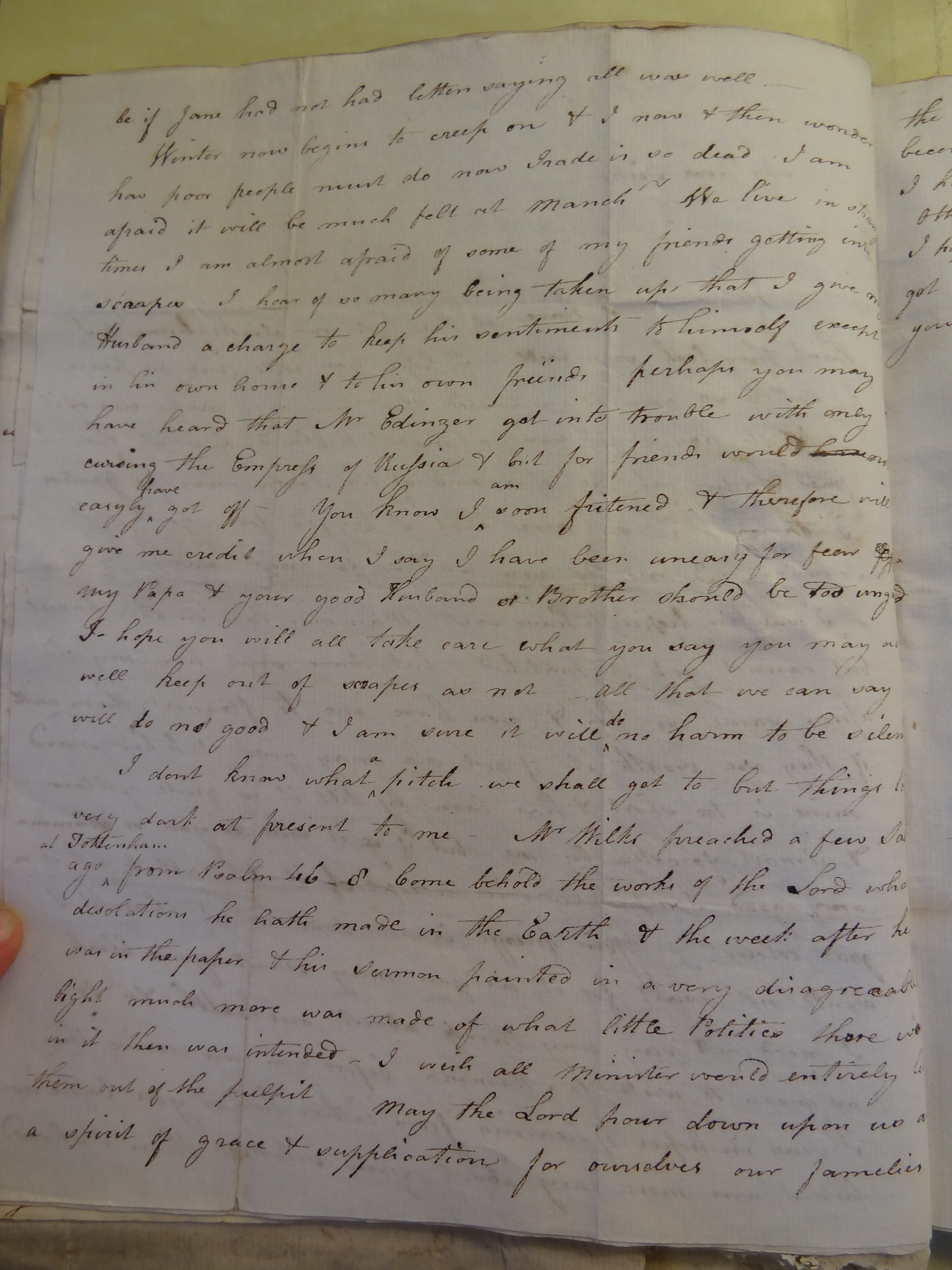 Image #2 of letter: Elizabeth Wilson to Rebekah Bateman, 30 October 1793