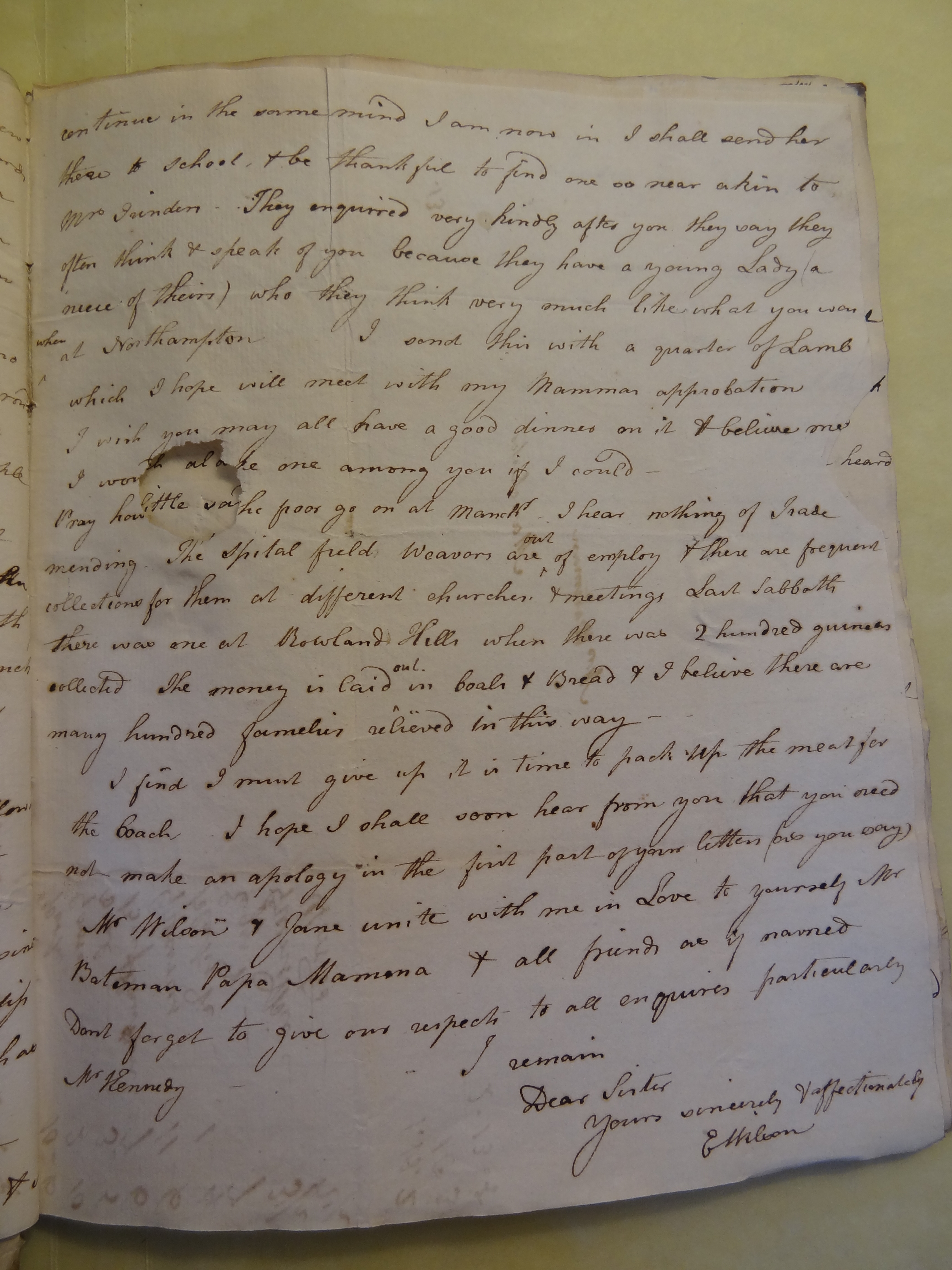 Image #3 of letter: Elizabeth Wilson to Rebekah Bateman, 17 December 1793
