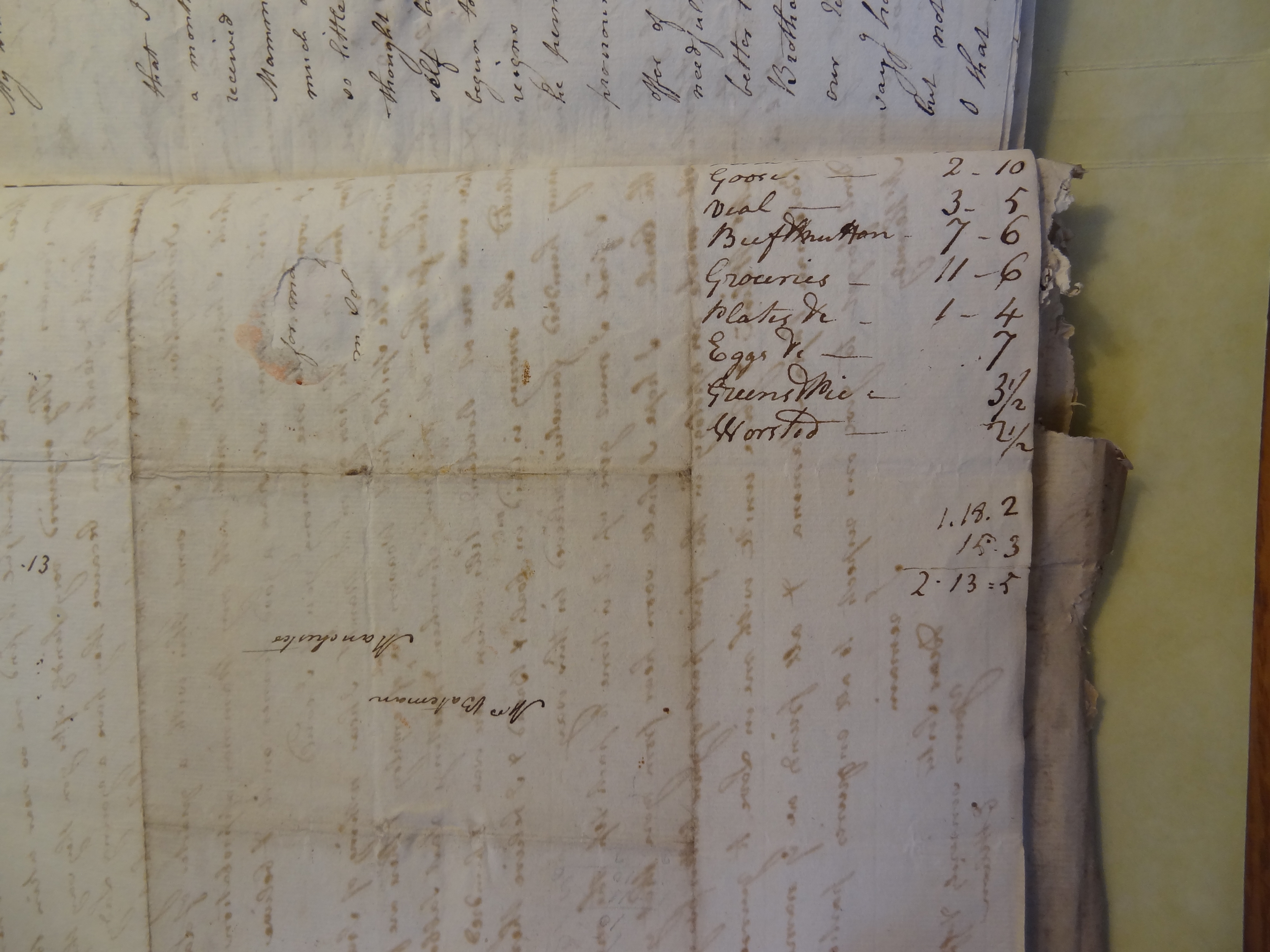 Image #4 of letter: Elizabeth Wilson to Rebekah Bateman, 17 December 1793