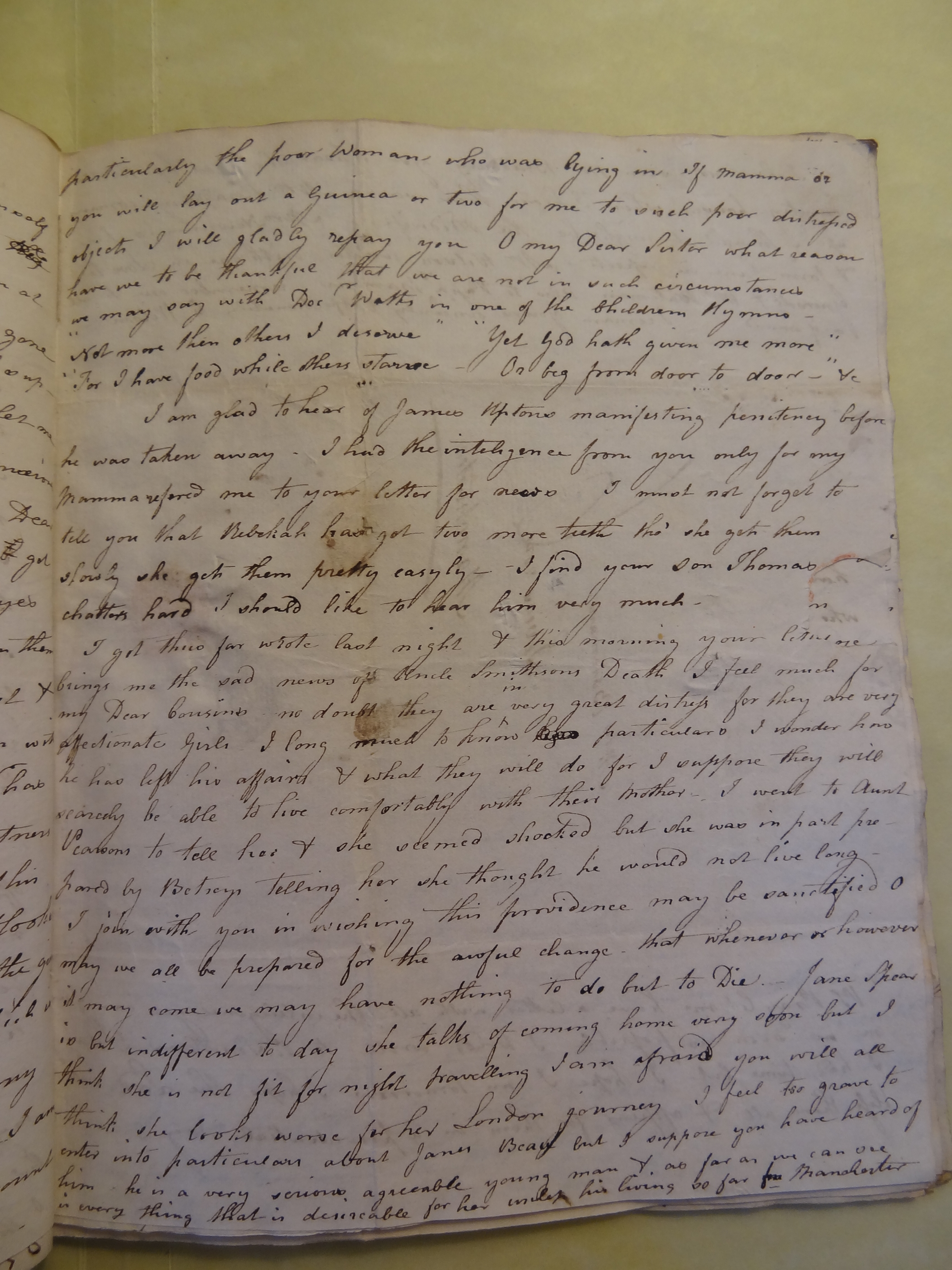 Image #3 of letter: Elizabeth Wilson to Rebekah Bateman, 31 January 1793