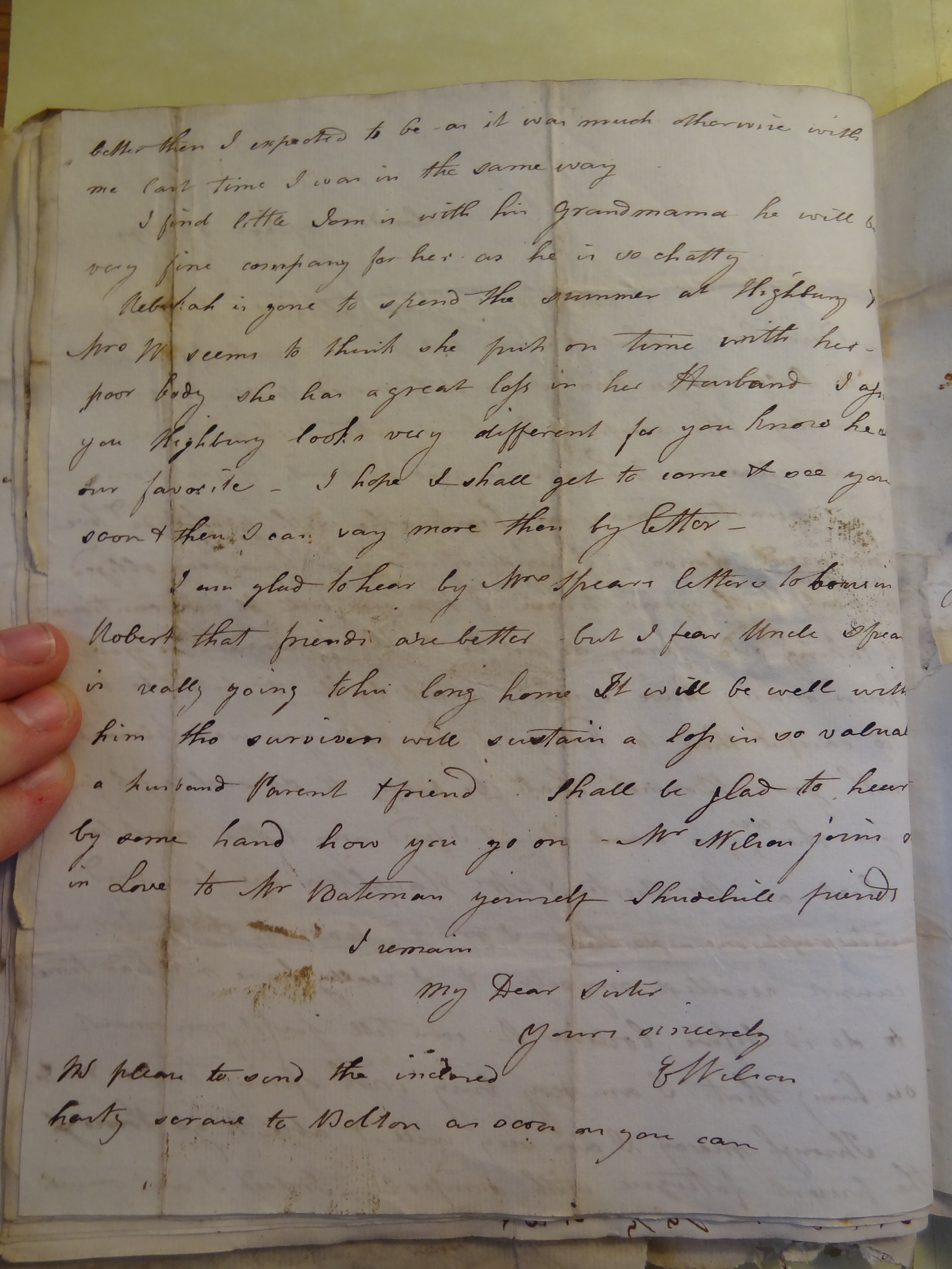 Image #2 of letter: Elizabeth Wilson to Rebekah Bateman, 15 April 1794