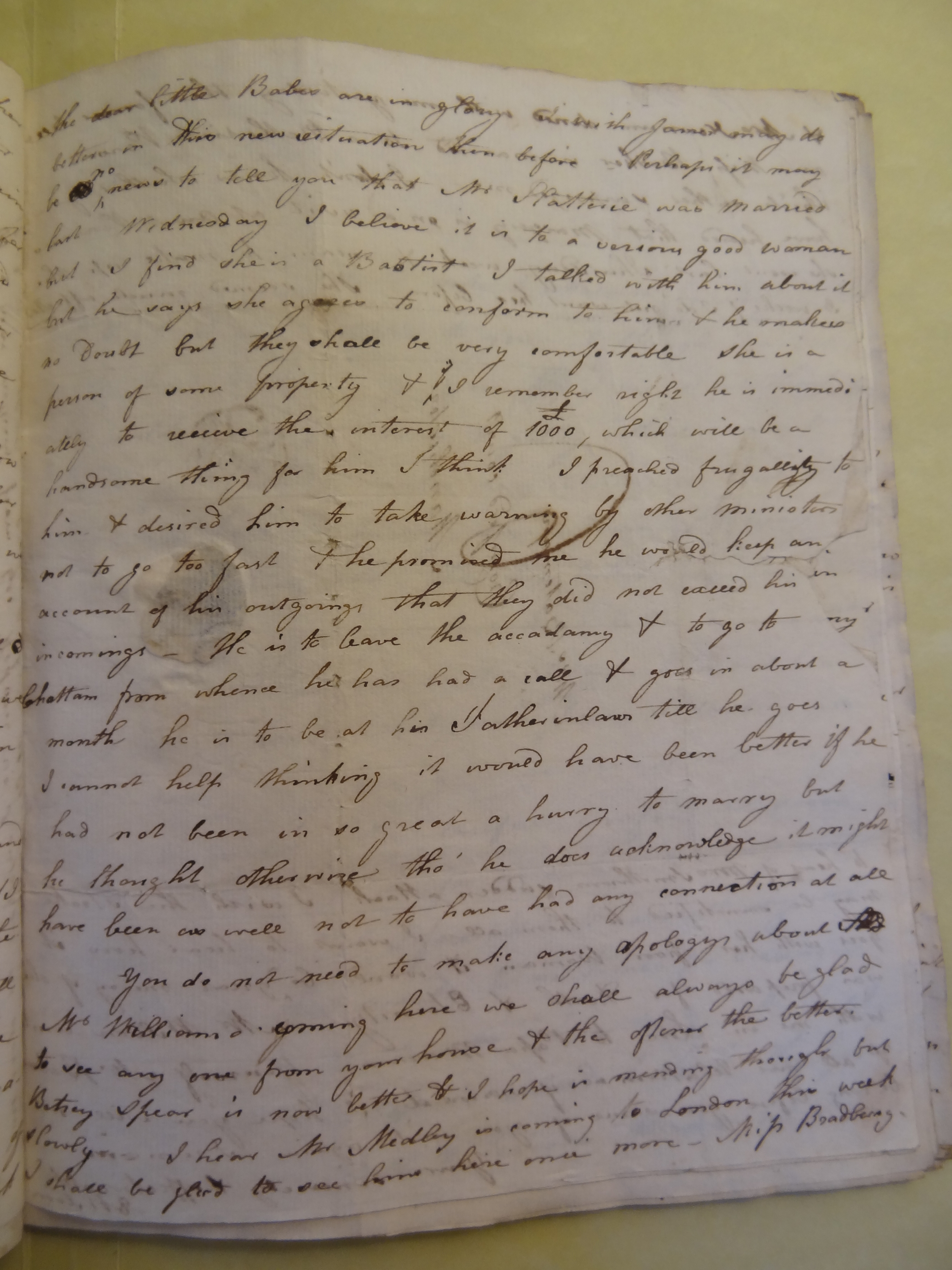 Image #3 of letter: Elizabeth Wilson to Rebekah Bateman, 16 September 1796