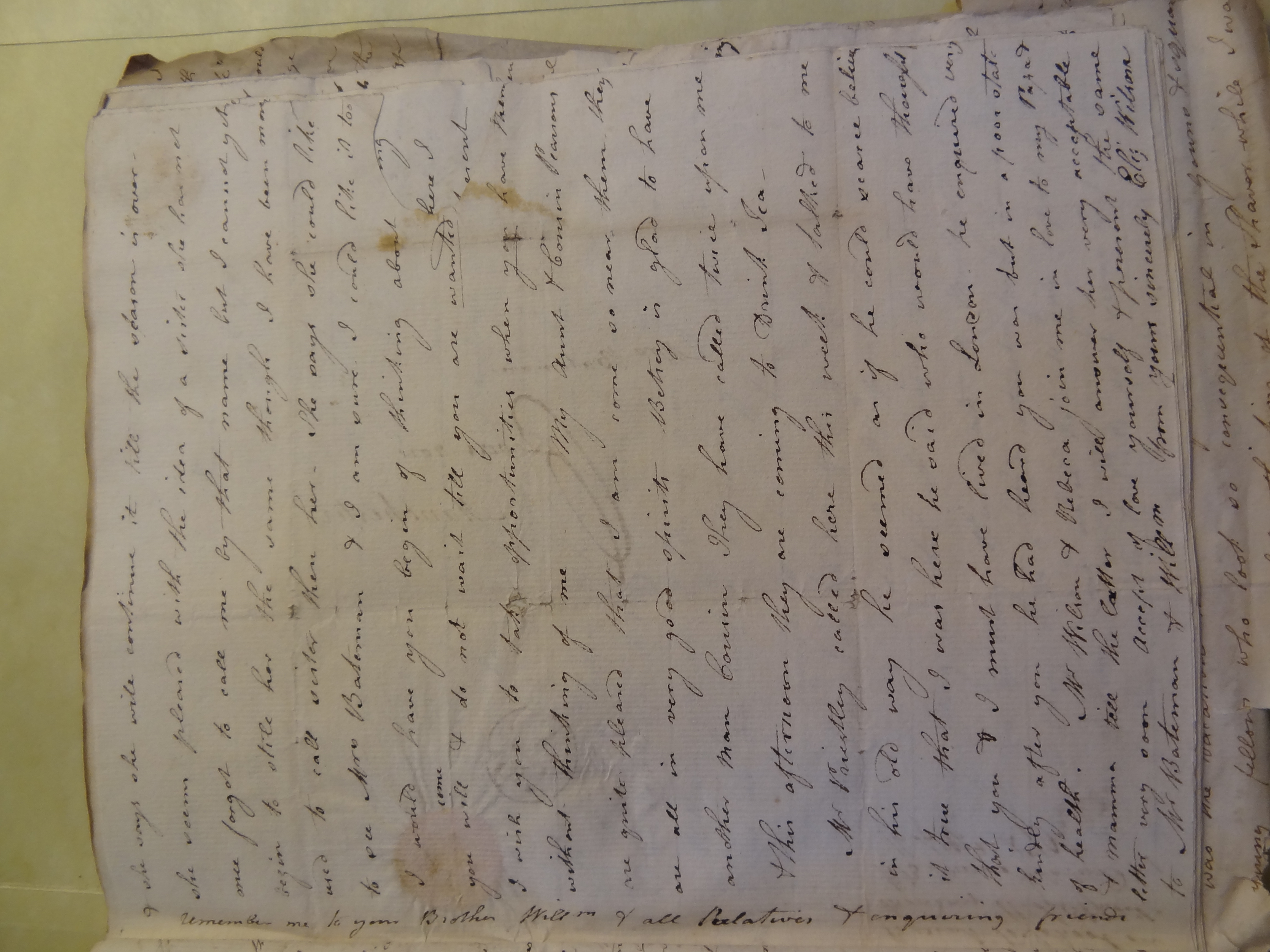 Image #2 of letter: Elizabeth Wilson to Rebekah Bateman, 14 April 1791