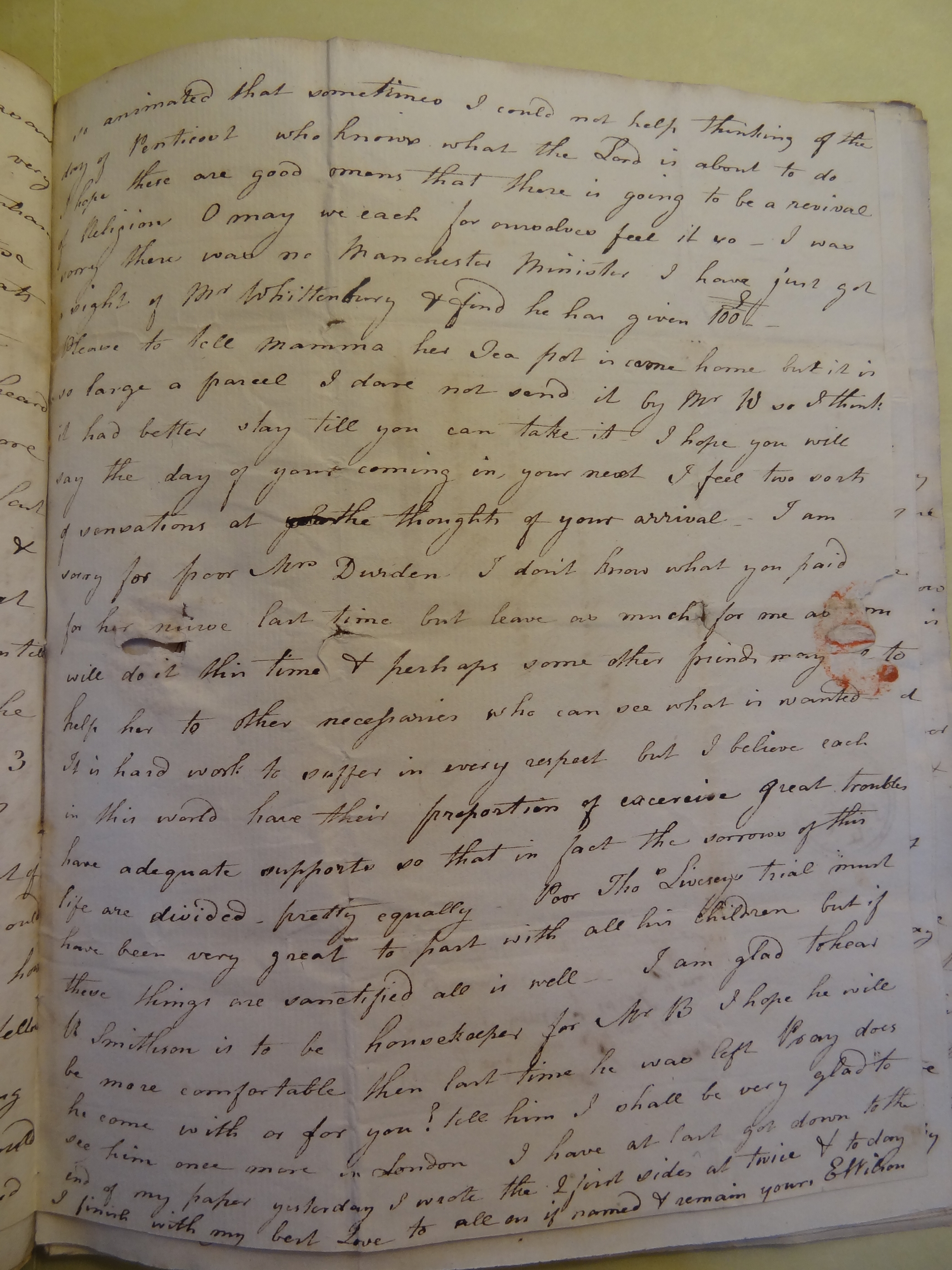 Image #3 of letter: Elizabeth Wilson to Rebekah Bateman, 29 September 1795