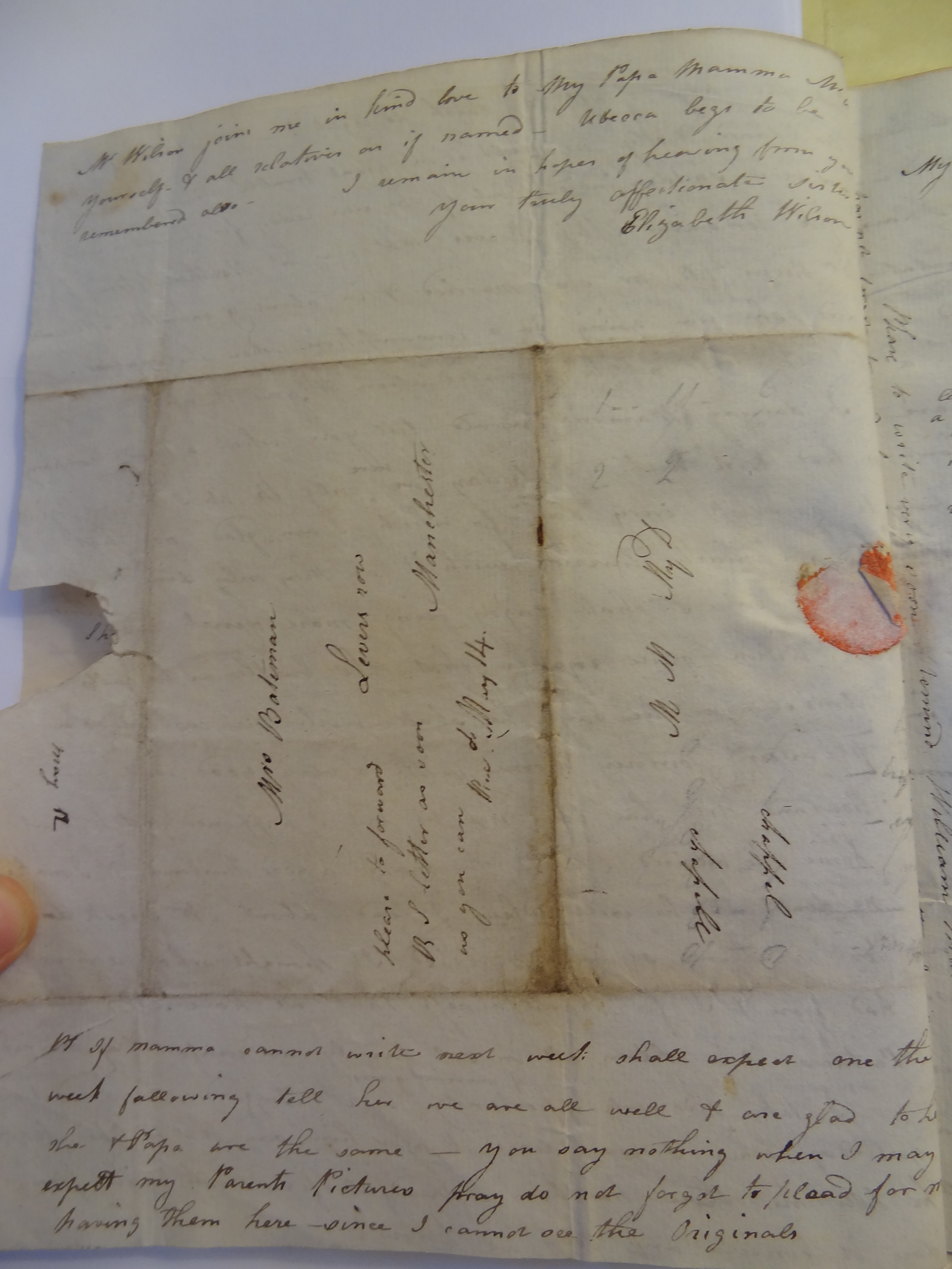 Image #4 of letter: Elizabeth Wilson to Rebekah Bateman, undated