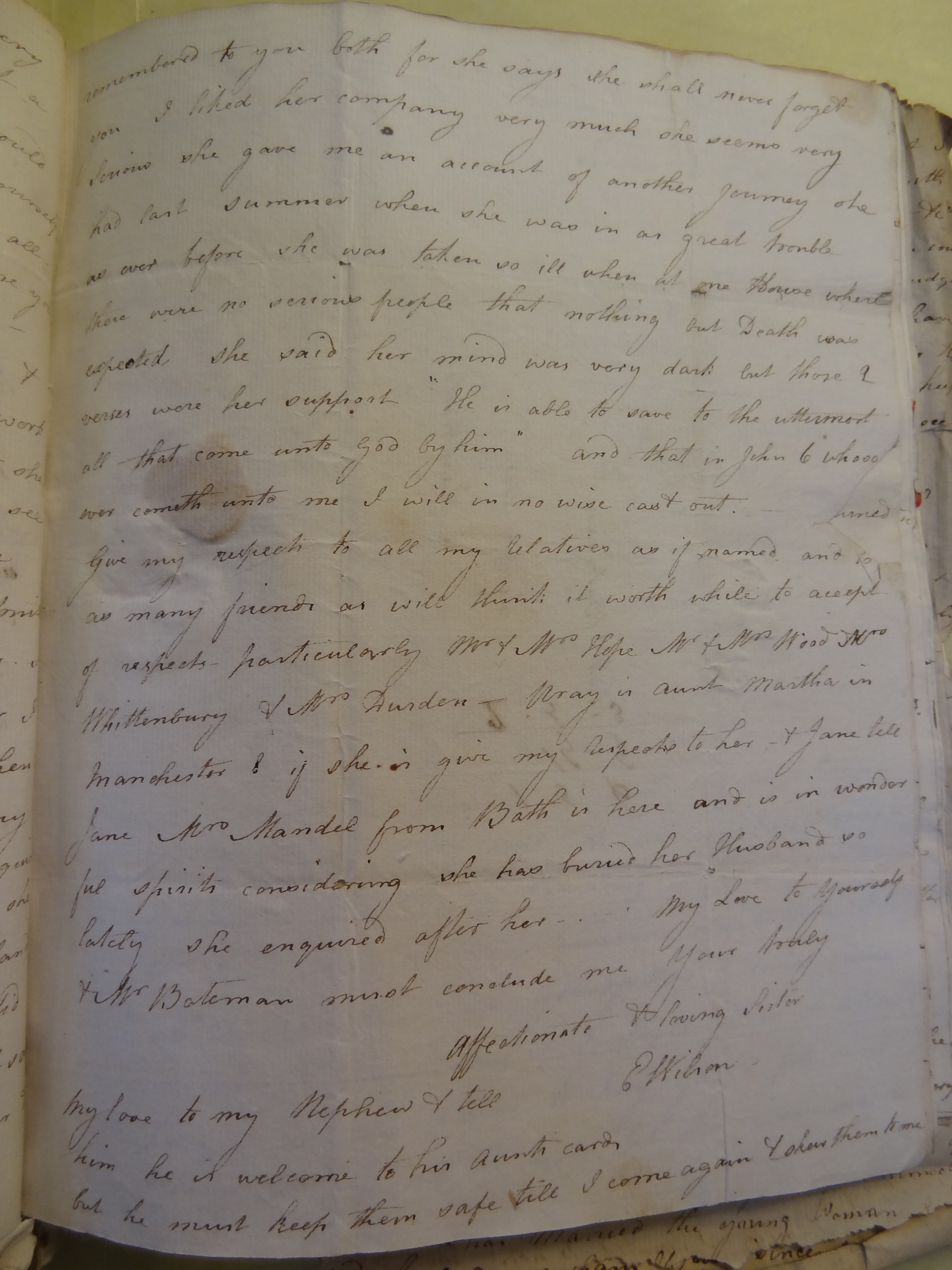 Image #3 of letter: Elizabeth Wilson to Rebekah Bateman, 25 October 1795